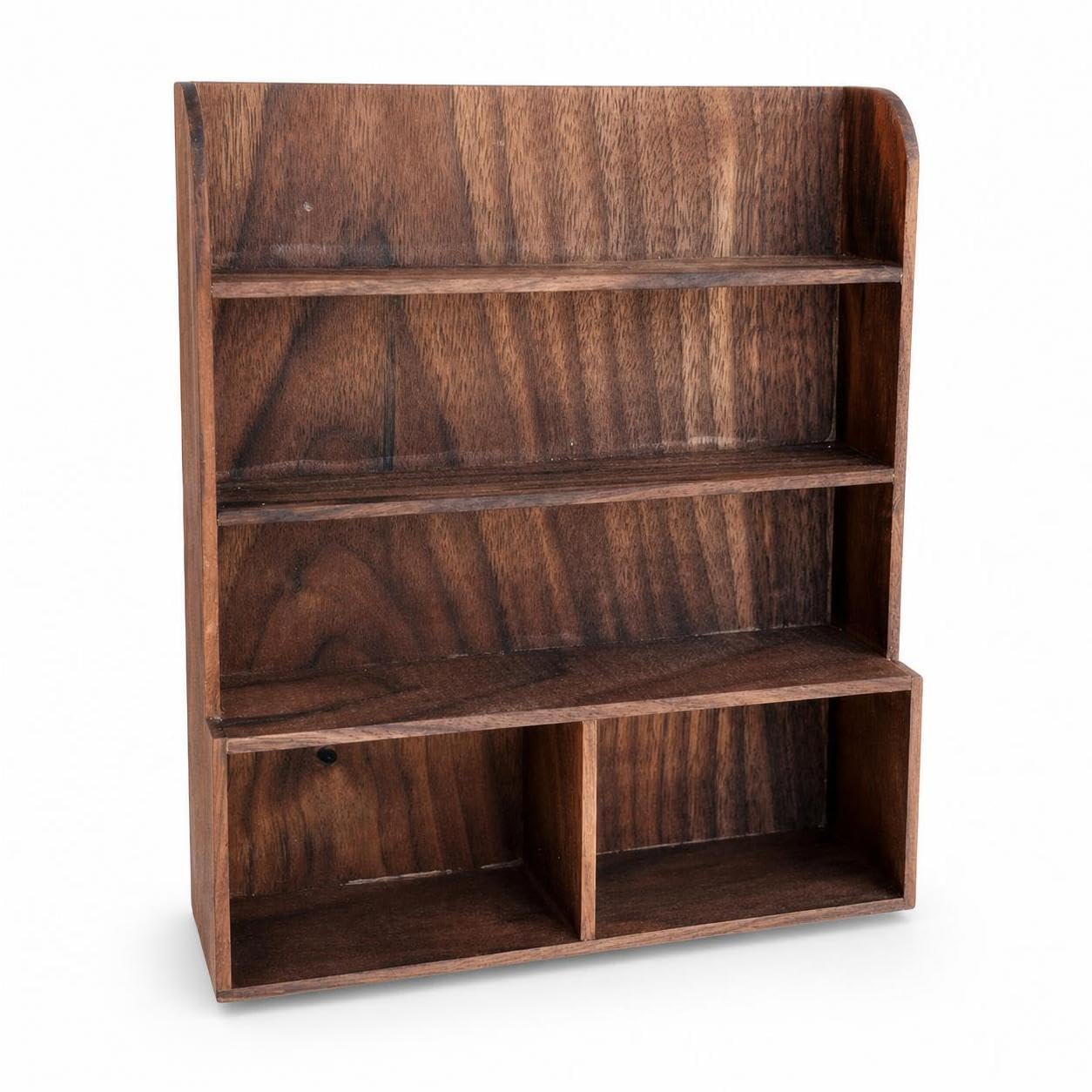 Modellini per Casa delle Bambole, Accessori per Scena in Miniatura, casa bambole, Scaffale in noce nero da 12 punti, 14.9 x 17.3 x 3.9 cm