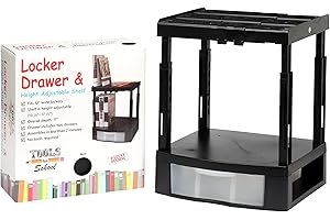 Single Locker Drawer with Height-Adjustable Shelf and Removable Dividers (Black)