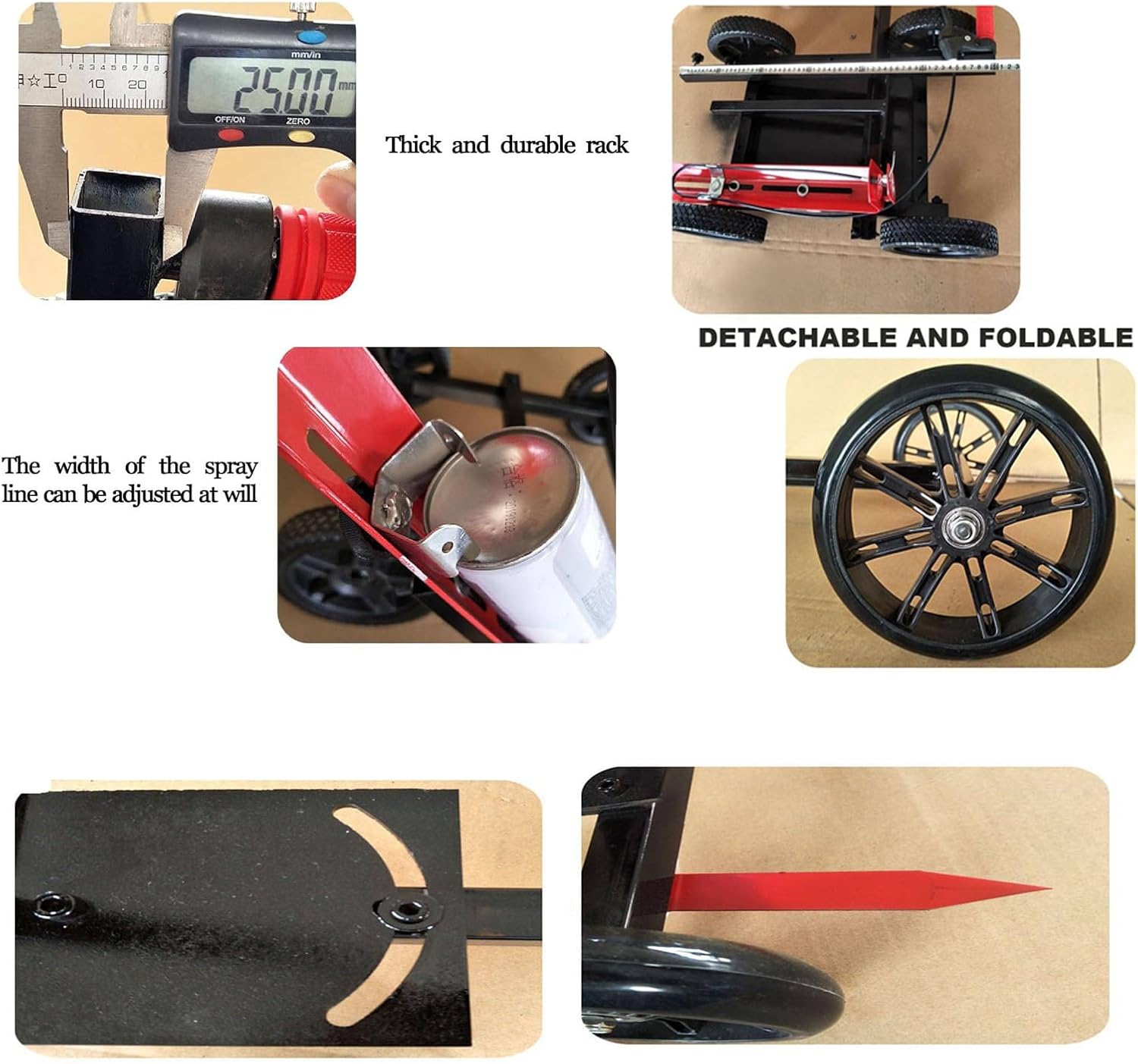 Professional Two-Wheel Line Marking Machine with Adjustable Width for Parking Lots, Playgrounds, and Sports Fields