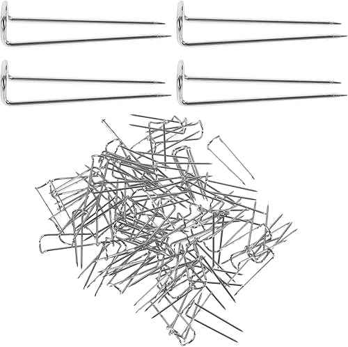 SEWACC 1 caja de coser U-pins horquillas joyería alfileres rectos agujas agujas doble bloqueo ganchos de costura de acero inoxidable para acolchar