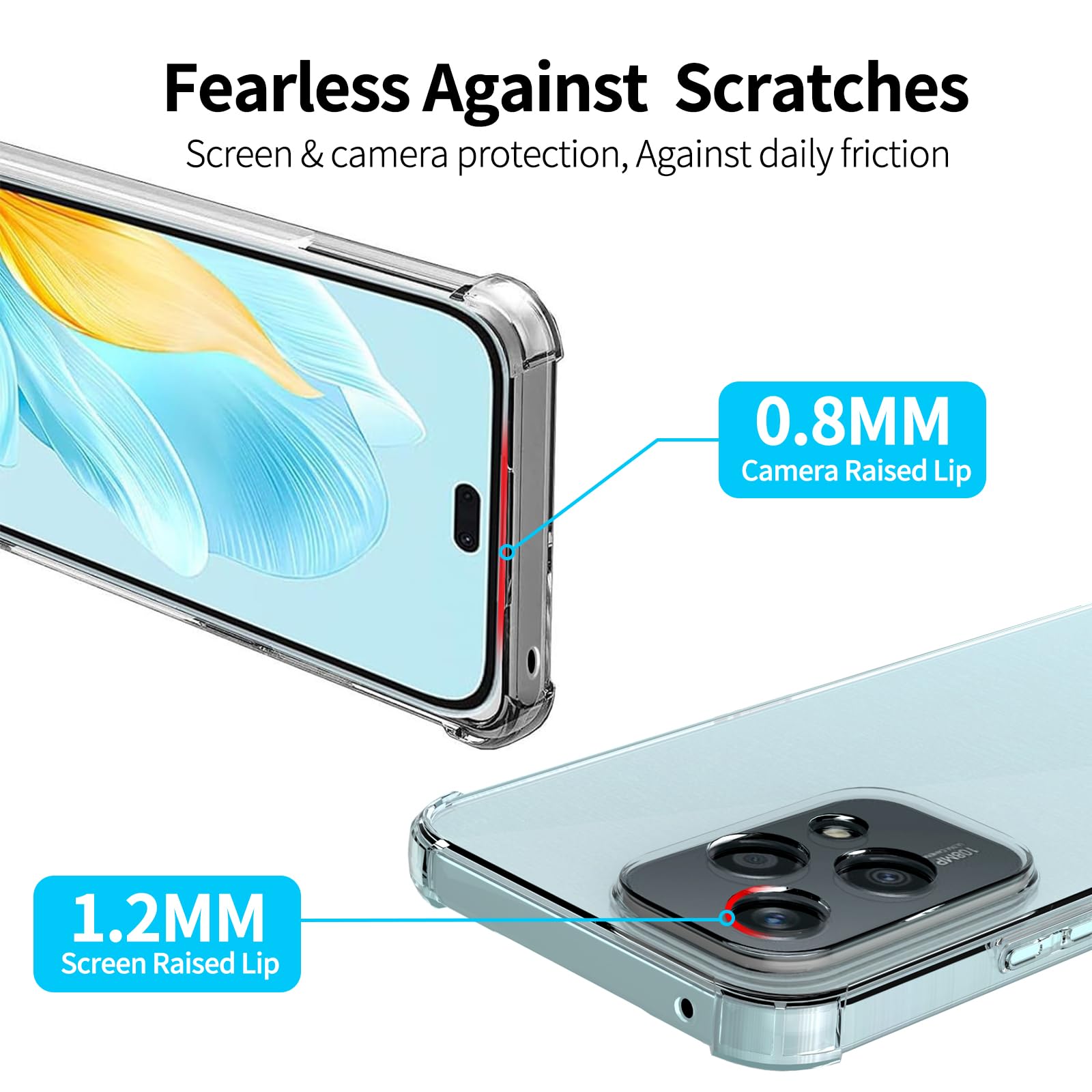 COPIKE Cover Antiurto per Honor 200 Lite 5G con Protezione Fotocamera, Custodia Silicona Anti Graffio TPU Sottile, Trasparente