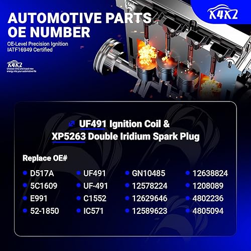 Vista 123 de Paquetes de bobina de encendido UF549 y bujía de iridio doble 9029, para Nissan Altima Versa Sentra Rogue Cube NV200 Pathfinder Infiniti FX50 M56