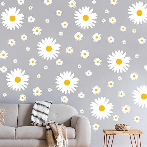 Miniatura 4 de TaoBary 165 piezas de calcomanías de pared de margaritas grandes, 15 hojas, calcomanías de vinilo para despegar y pegar, calcomanías florales para