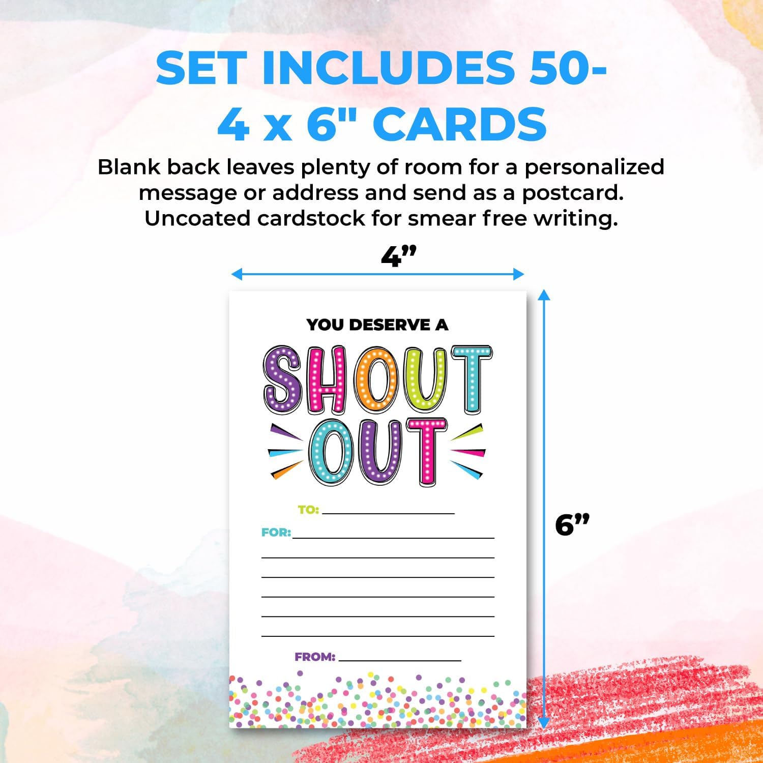 Positive Shout Out Cards for Teachers, Students, Employees, Office Staff - Kudos Appreciation and Recognition Reward Cards for School or Work Bulletin Board (50 Count) - Image 2