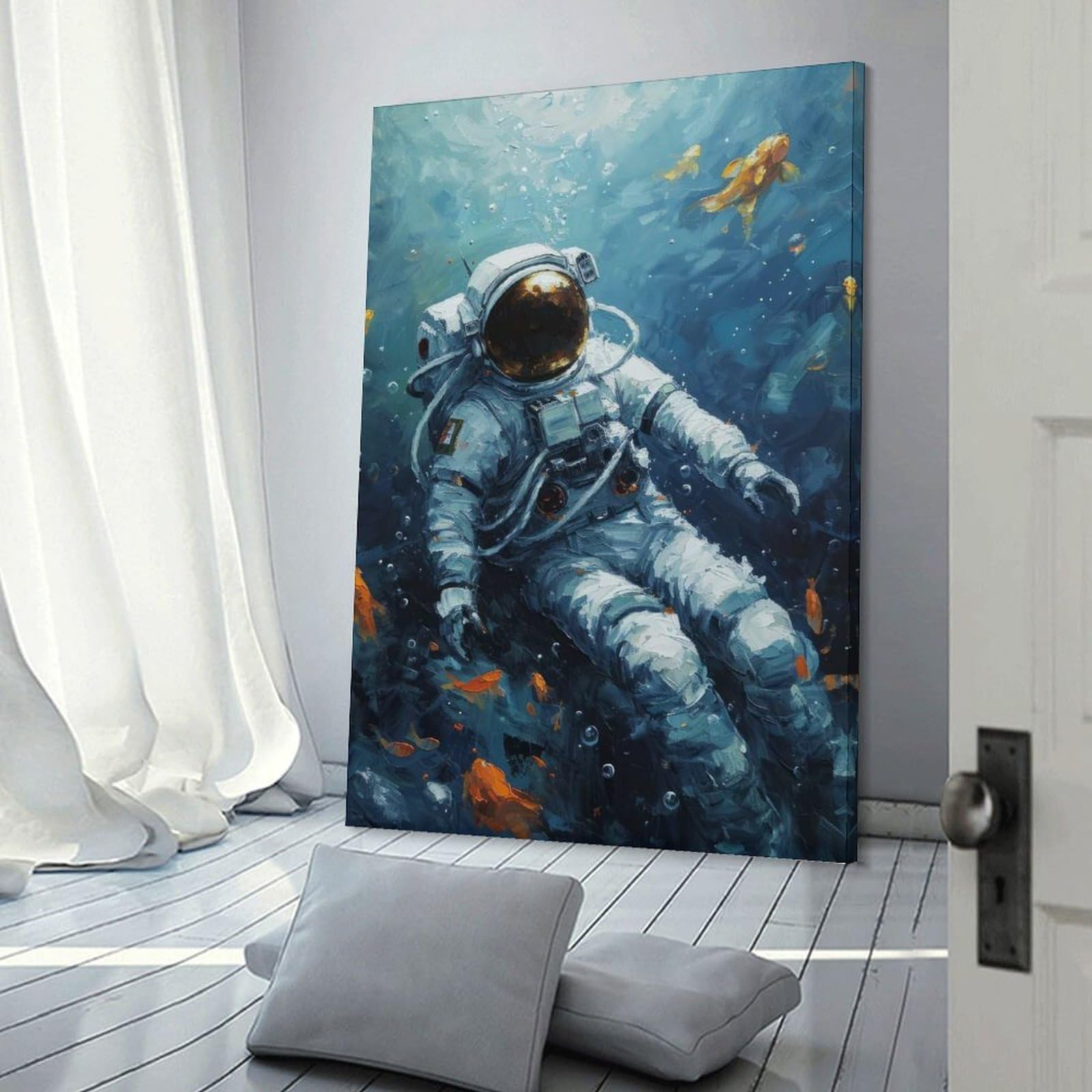 Junmoney Cosmic Dive Wall Picture Print, 20x30inch(50x75cm), for Flats, Guest Rooms Or Compact Rooms, Decorative Canvas Decor for Home Updates