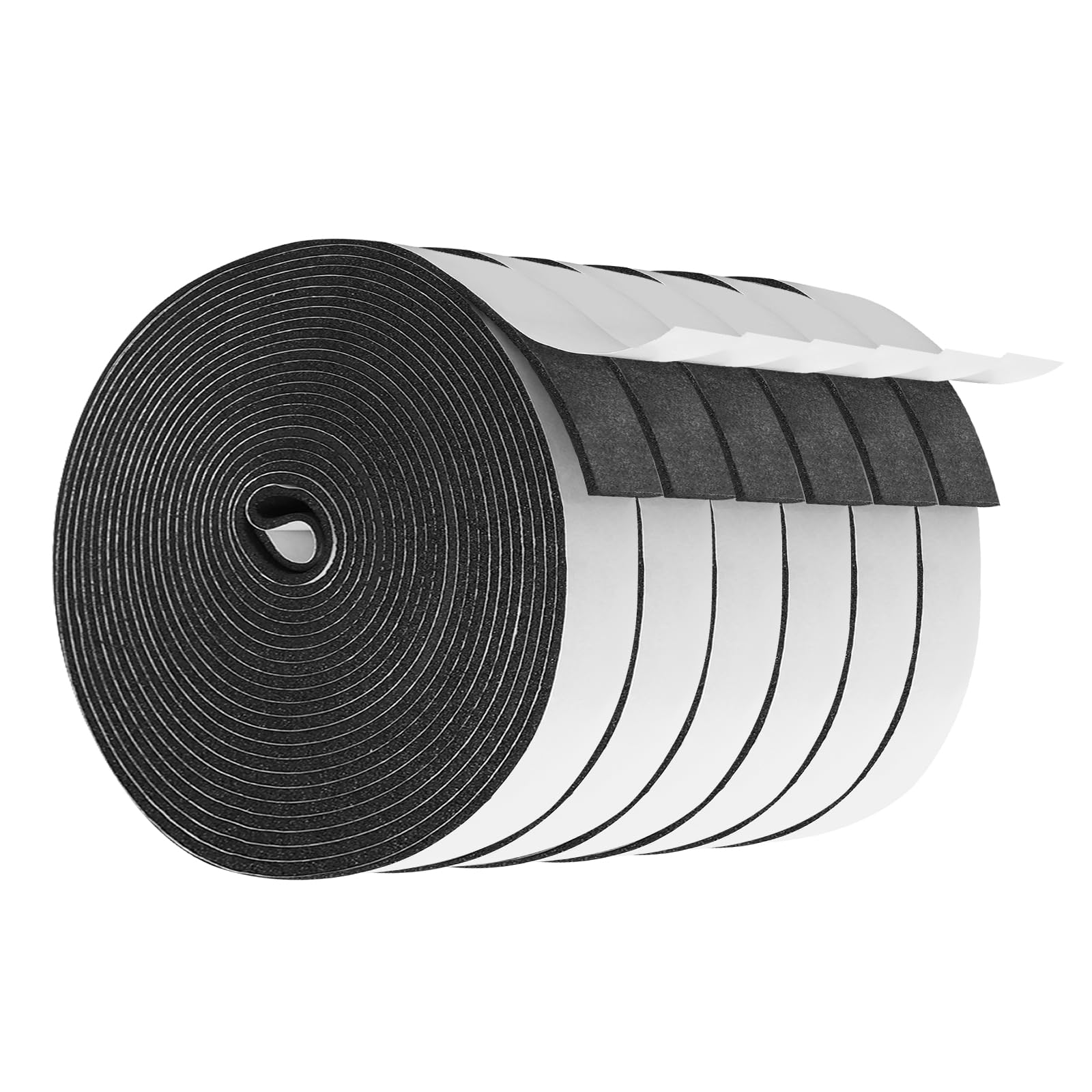 Ruban d'étanchéité auto-adhésif en mousse pour isolation de porte et fenêtre - Lot de 6 rouleaux