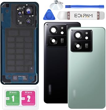 Back Glass Replacement for Xiaomi 13T Back Cover Rear Housing with Camera Lens + Repair Tool Kit Genuine Rear Glass Green