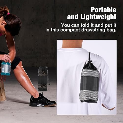 Miniatura 5 de MoKo Toalla de yoga, esterilla de yoga antideslizante, manta de yoga, patrón de impresión de secado rápido con bolsillo de esquina para bikram,