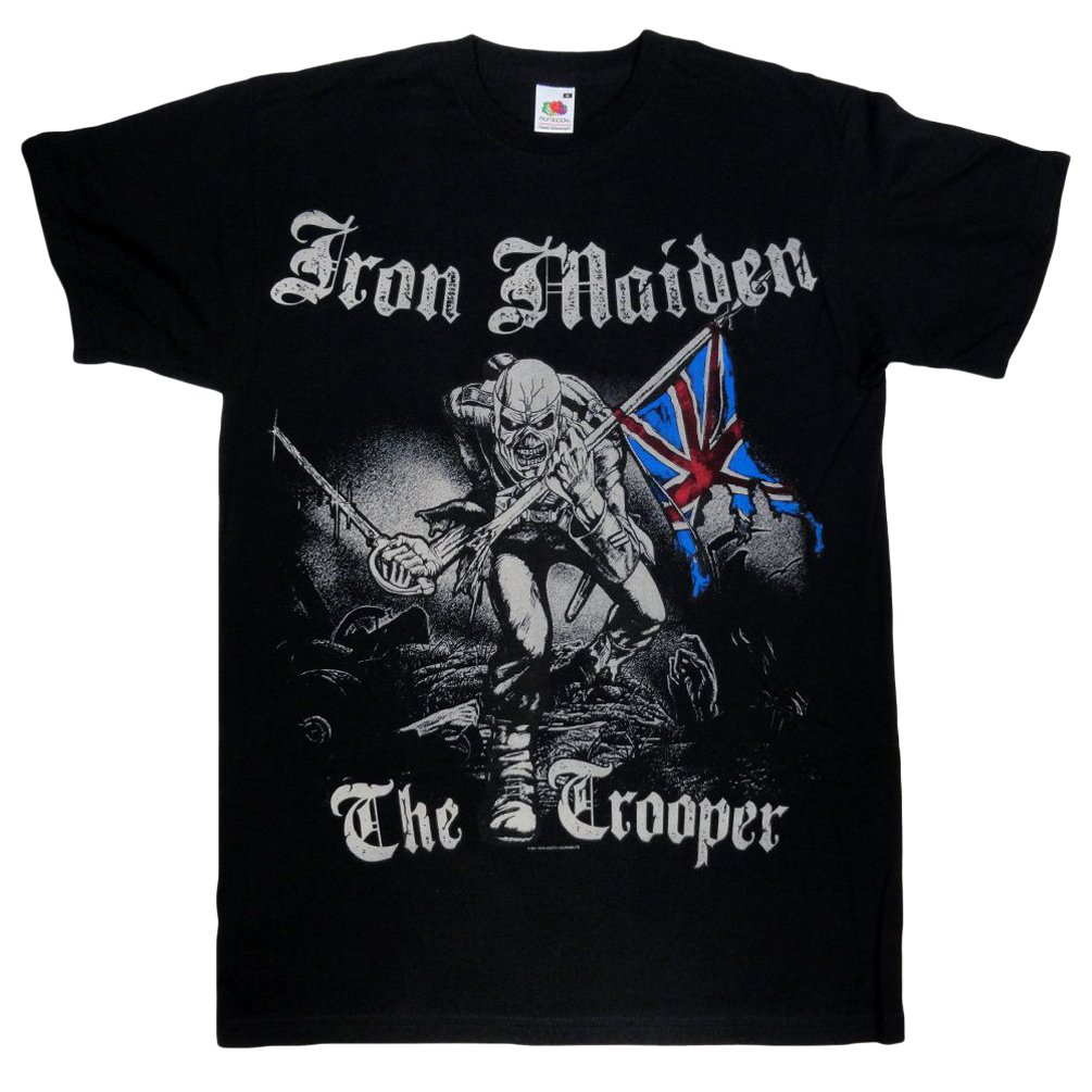 Rock Off Officially Licensed Products Black Iron Maiden - The Sketched Trooper T-Shirt - Medium