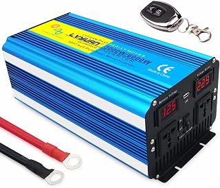 Pure Sine Wave Power Inverter 3000W/3500W/4000W DC 12V/24V to AC 110V/220V Car Converter with Remote Control LED(3000W,24Vto220V)