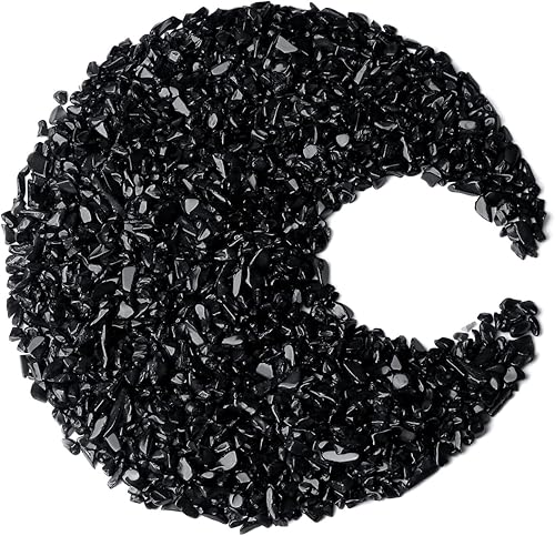 ZHIYUXI Piedras de cristal de obsidiana piedras de relleno de jarrón de grava cristales triturados piedras preciosas pulidas cristales curativos