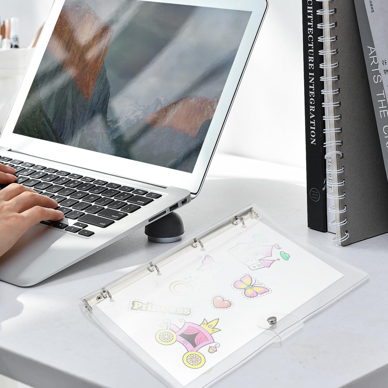 Healeved Transparentes A4 Ringbuch Notebook Cover Aus Kunststoff Mit 4 Ringen Für Büro Und Schule Notizbuch Hülle Schützt Planer Und Dokumente Einfach Zu Öffnender Ringordner Organizer