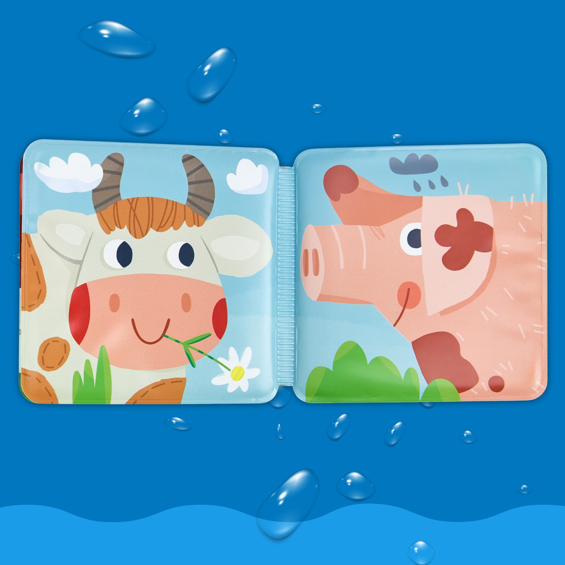 HABA Livre de Bain Les Amis des Animaux - Plaisir Aquatique dès 6 Mois avec Fonction cliquetis colorée - Plaisir du Bain pour Baignoire et Piscine - 2012341001