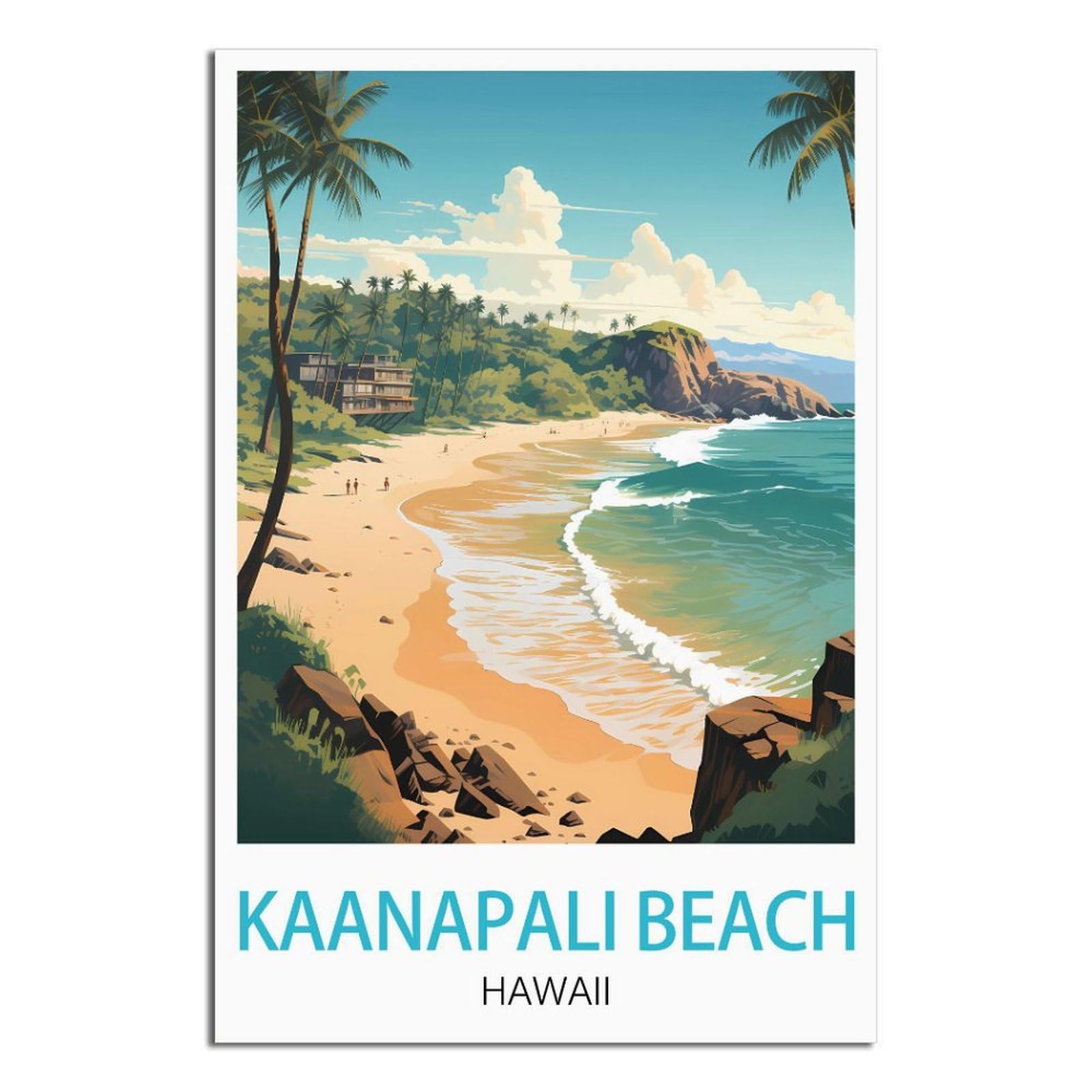 NAEGV 5D Diamond Painting Kits for Adults Beginners，Kaanapali Beach Hawaii DIY Diamond Art Kits Adults,5D Gem Art Craft Set for Leisure Time 30x40cm