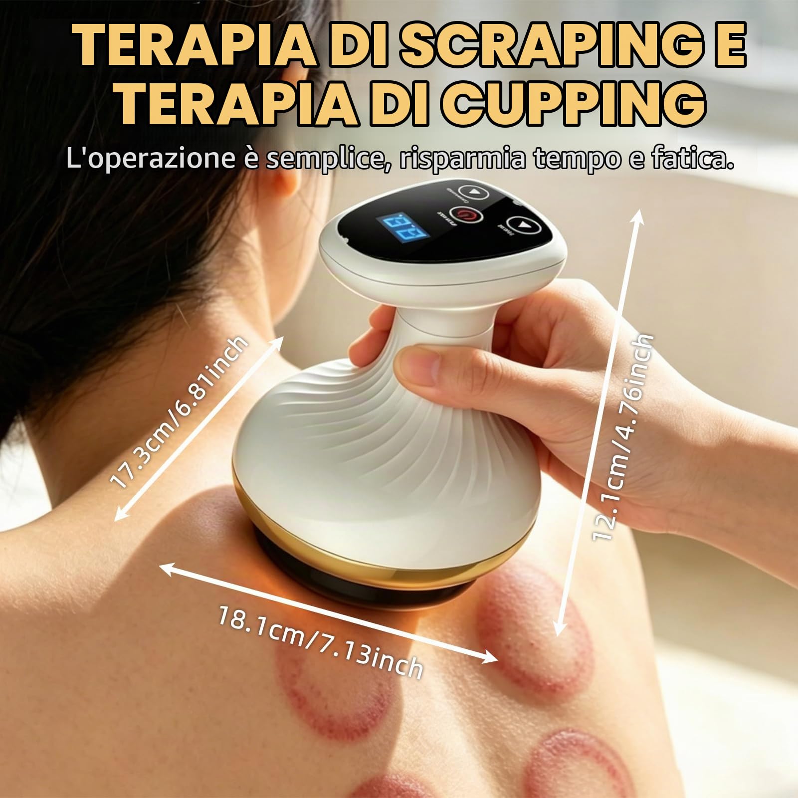Massaggiatore Anticellulite Vacuum, Massaggiatore 4 in 1 Contro Cellulite, 9 Livelli di Riscaldamento e calore, Gua Sha elettrico, pelle più stretta e migliore circolazione sanguigna
