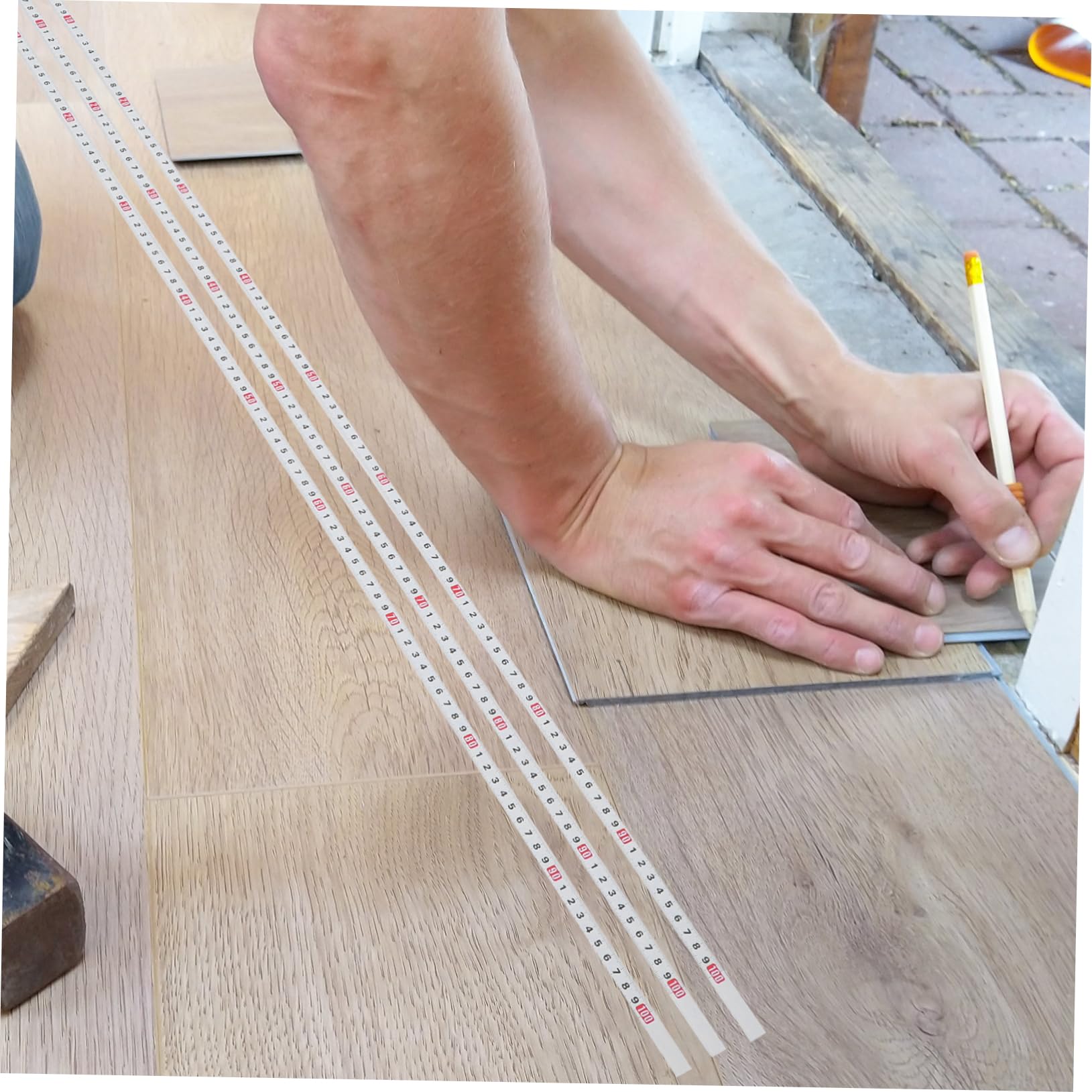 HOLIDYOYO 3Pcs Self Adhesive Measuring Tape Flexible Ruler for Woodworking Sticky Measurement Tool for Workbench Saw Drafting Table Accurate Double Scale Design