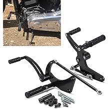 TOFR CNC Billet 12" 13" Forward Controls Footpegs for Harley Softail Street Bob FXBB FXBBS 2018-2024 Low Rider FXLR 18-24 (Anodized in Black)