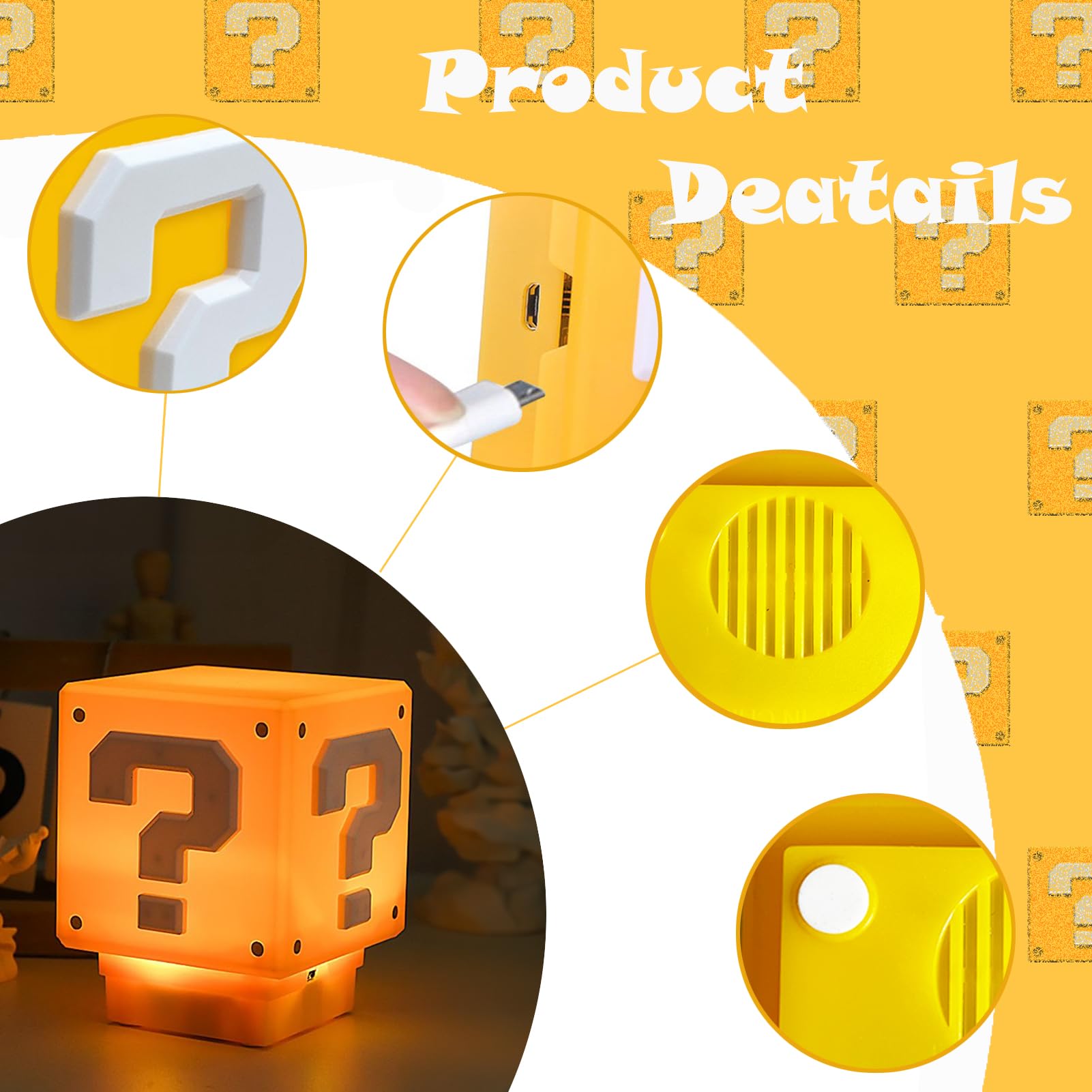 Amazon.co.jp: WUDUSOO スーパーブラザーズ ナイトライト 疑問符 レンガ LEDライト メアリー&ルイージ ゲーム トリガーコイン  サウンドエフェクト ベッドサイドランプ 子供&ゲームファンへのギフト : おもちゃ