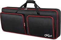 Vista 11 de SNIGJAT Funda para teclado de 61 teclas, funda suave para piano con algodón de 0.32 pulgadas, bolsa para teclado de 61 teclas con asa y correas