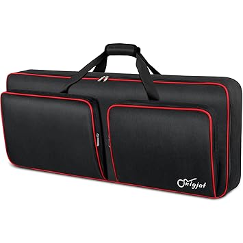 SNIGJAT 49 Key Keyboard Case Soft, Piano Bag with Padded Pockets for Instrument Parts and Accessories, Waterproof Keyboard Bag with Handle and Adjustable Shoulder Straps (Interior: 33.5