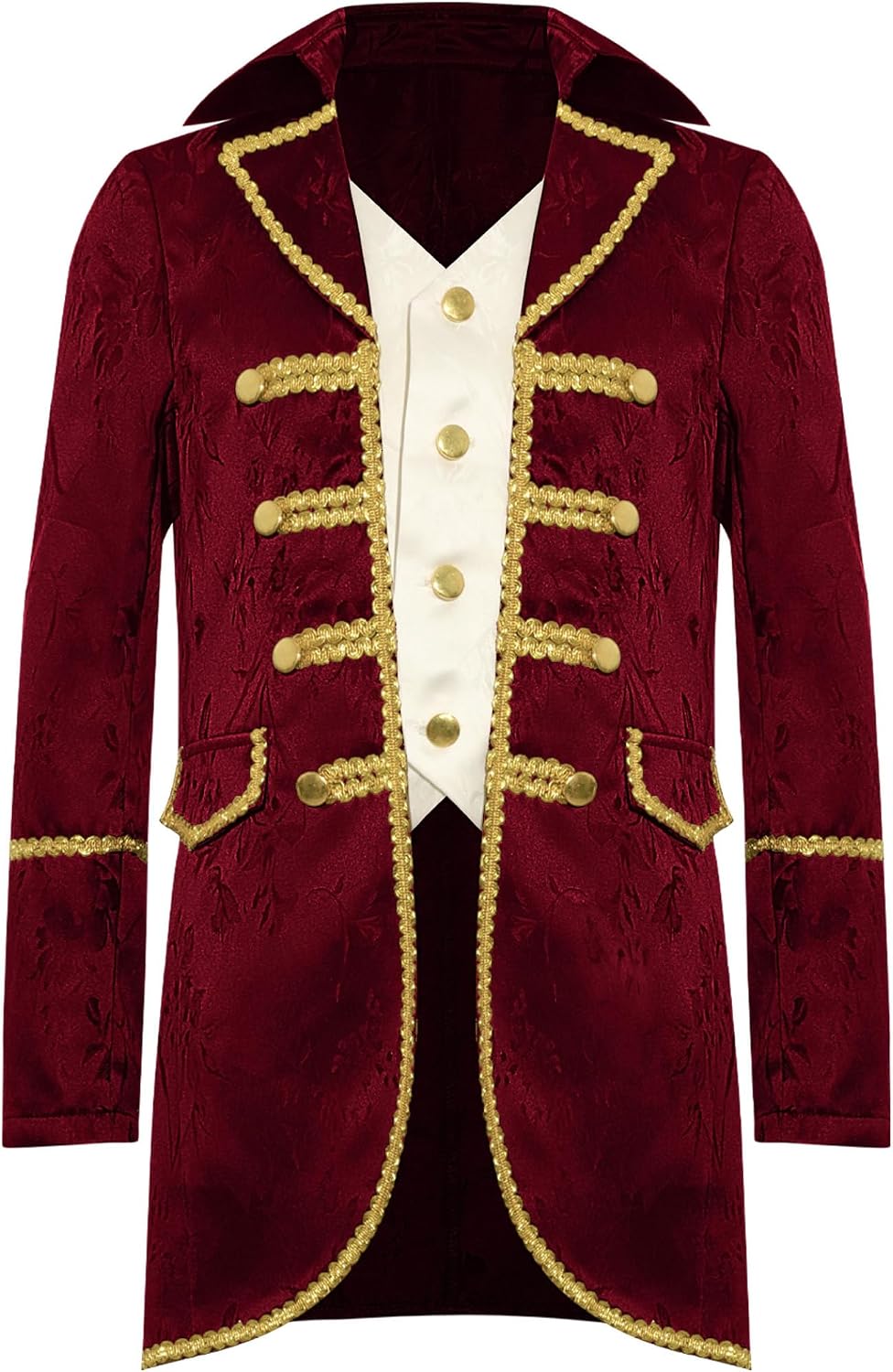 Victorian Gothic Jacket for Kids Long Sleeve Tailcoat and Waistcoat Medieval Style Dresscoat
