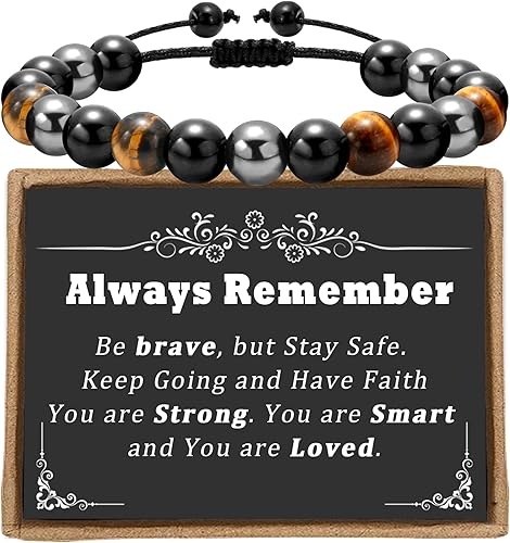 Sereney Christmas Gifts for Him Son Boys Bonus Dad Father Men Boyfriend Grandson Friend as Triple Protection ID Bracelets Birthday Gifts for 9 10 11
