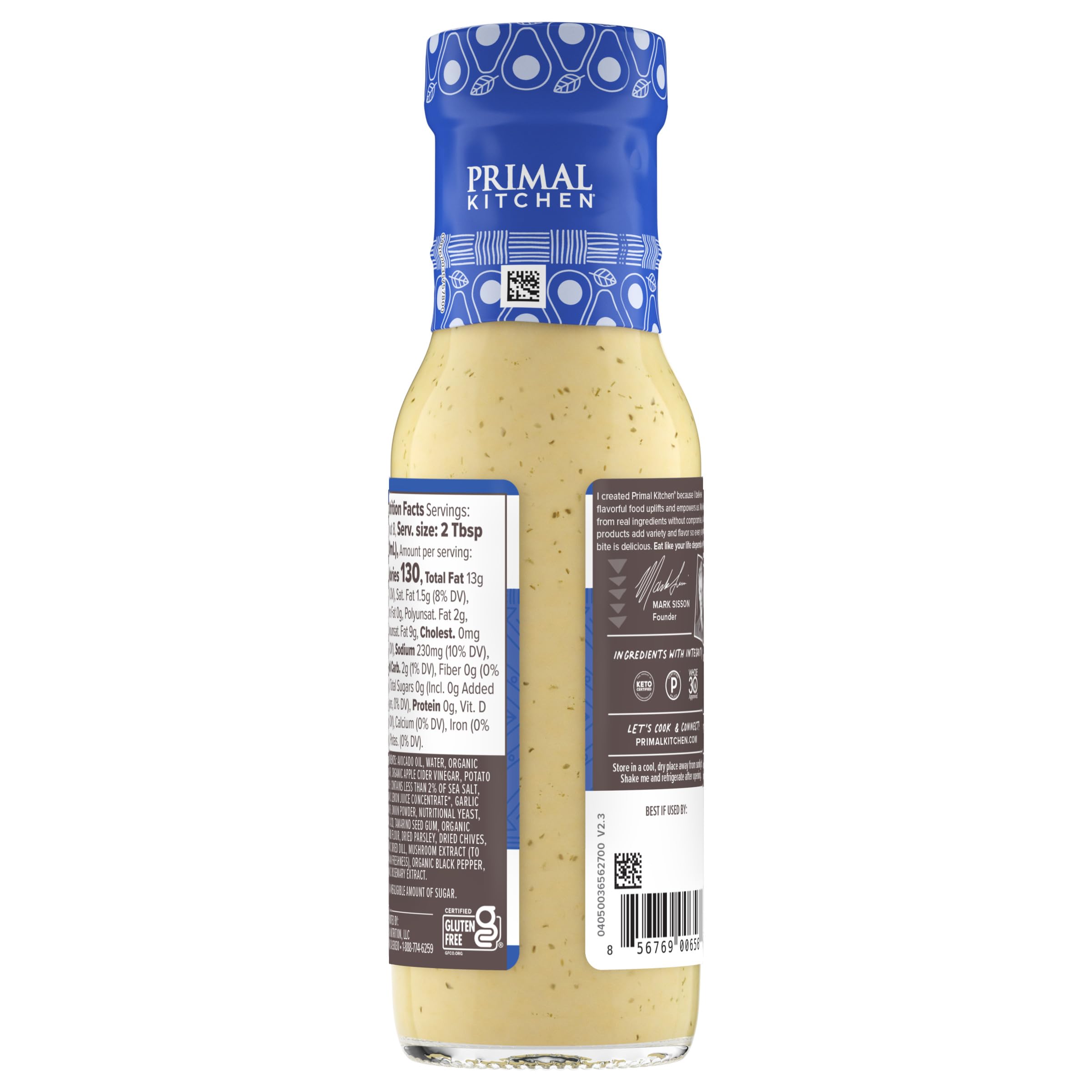 Amazon.com : Primal Kitchen Vegan Ranch Salad Dressing & Marinade made with Avocado Oil, Whole30 Approved, Paleo Friendly, and Keto Certified, 8 Fluid Ounces : Grocery & Gourmet Food