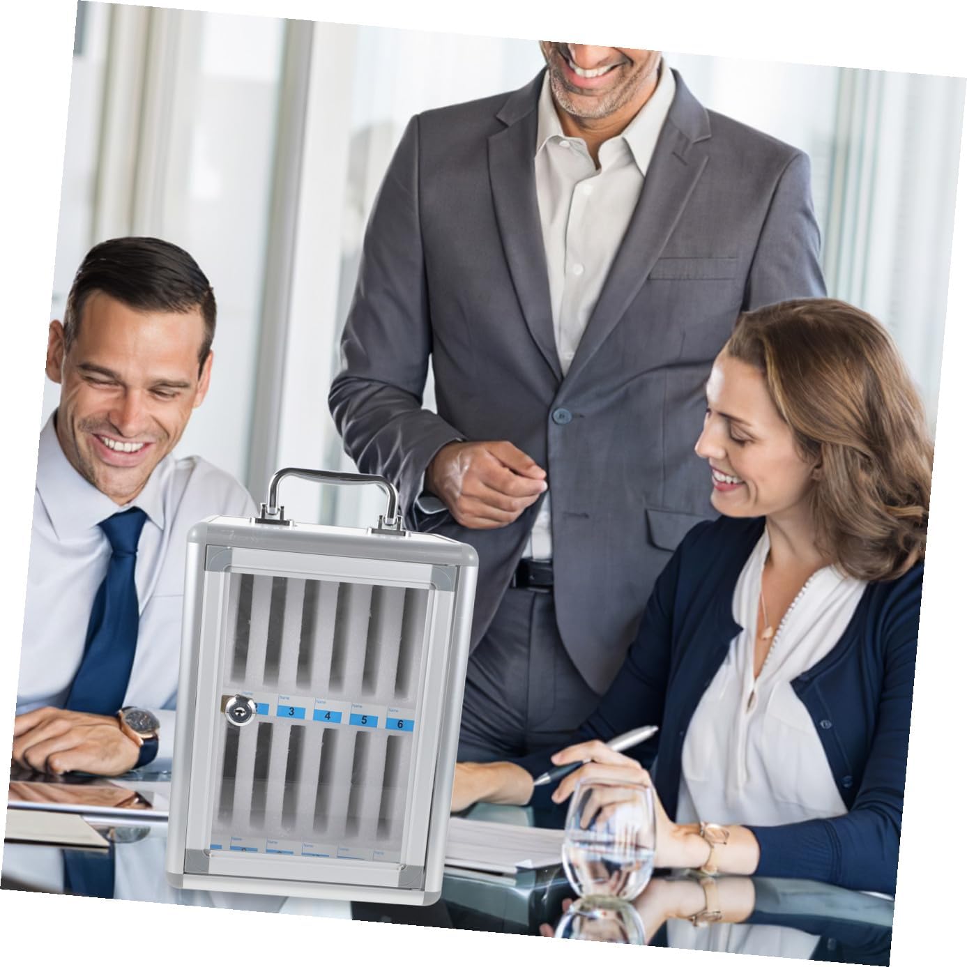 Mobile Phone Storage Locker Box 12-Slot Phone Management Cabinet with Lock for Office Classroom Meeting Use