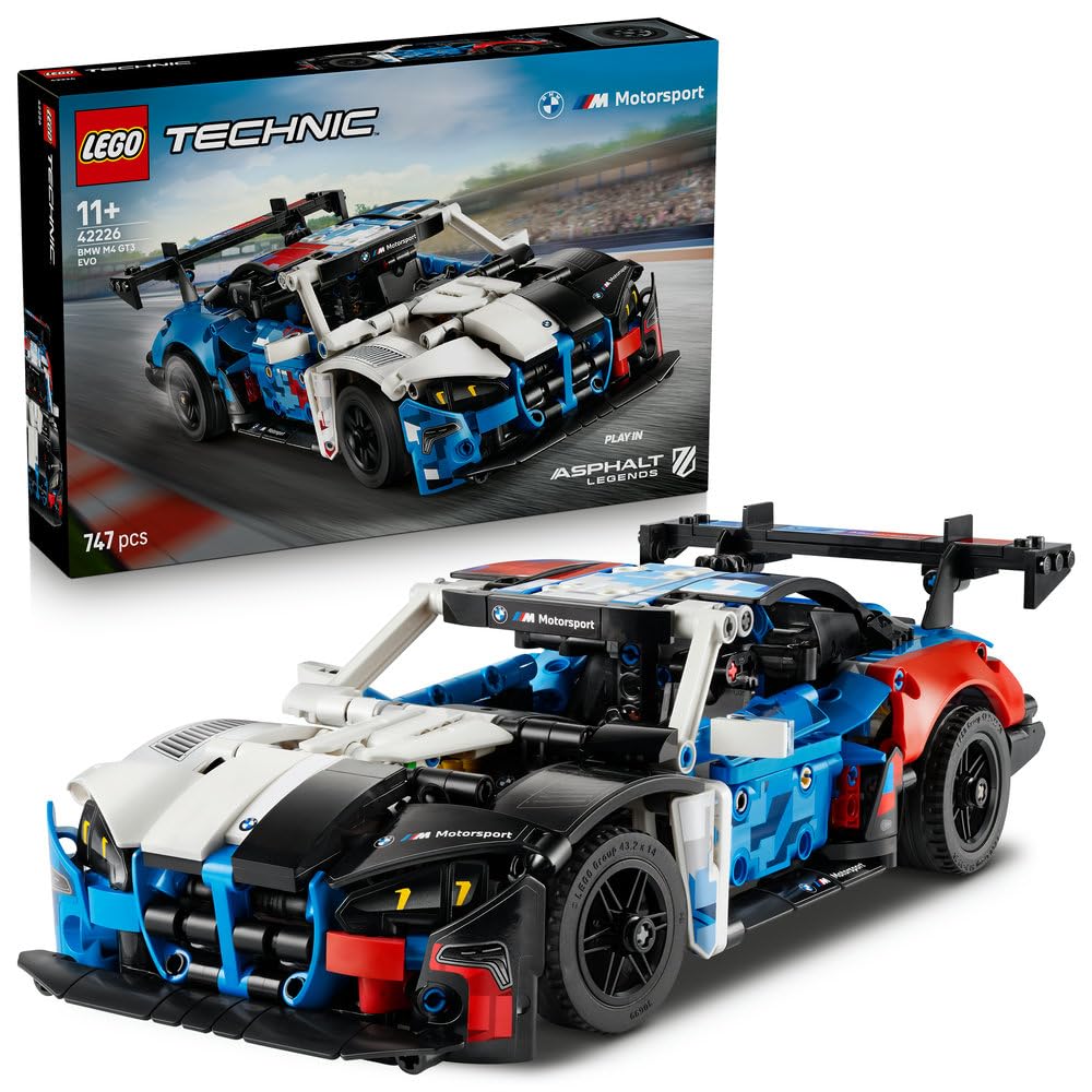 LEGO Technic Samochód wyścigowy BMW M4 GT3 EVO 42226 | Model samochodu, klocki konstrukcyjne, prezent dla fana motoryzacji 11+, zestaw edukacyjny dla dzieci, 747 elementów