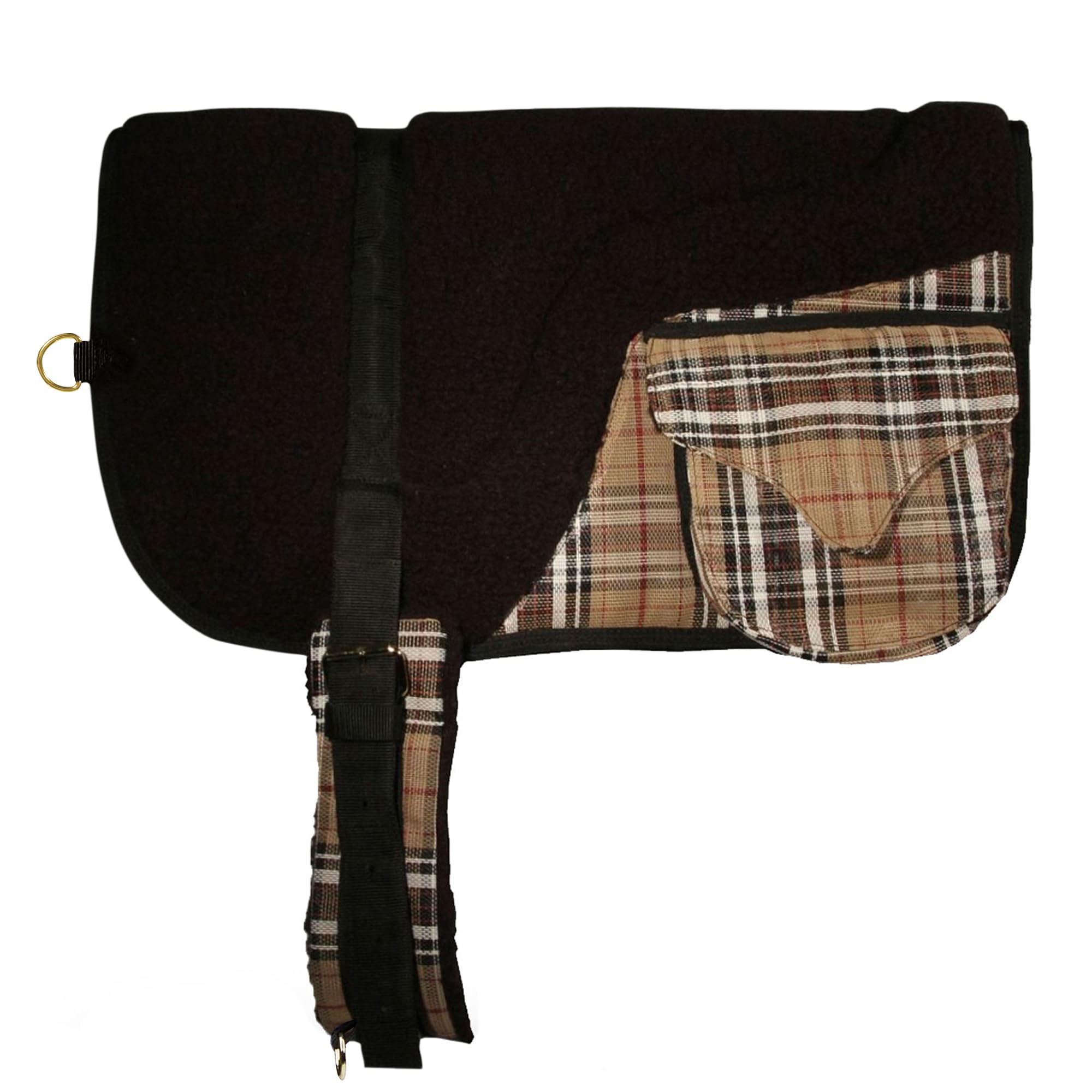 Fleece Bareback Pad By Kensington — 36"Wx 29"H Ergonomically-Correct Bareback Pad With 1” Foam Center for Maximum Comfort — With Double Billet Straps for Security — Adjustable and Fits Most Horses