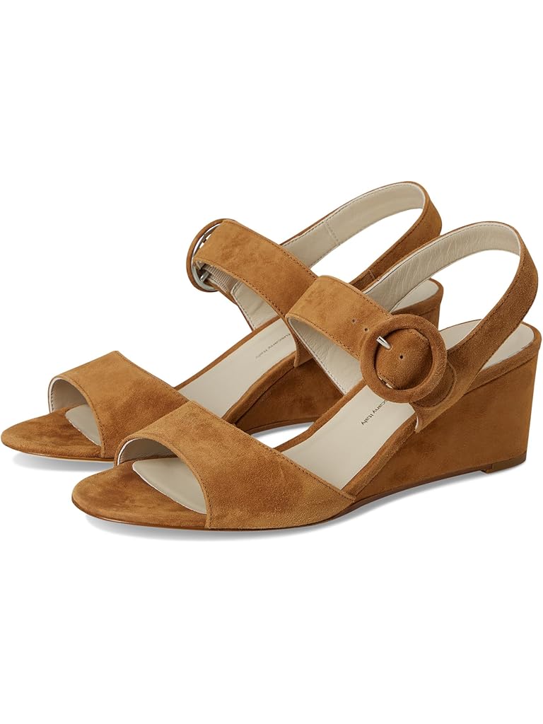 Tan SAS Carine Quarter Strap Wedge Sandals