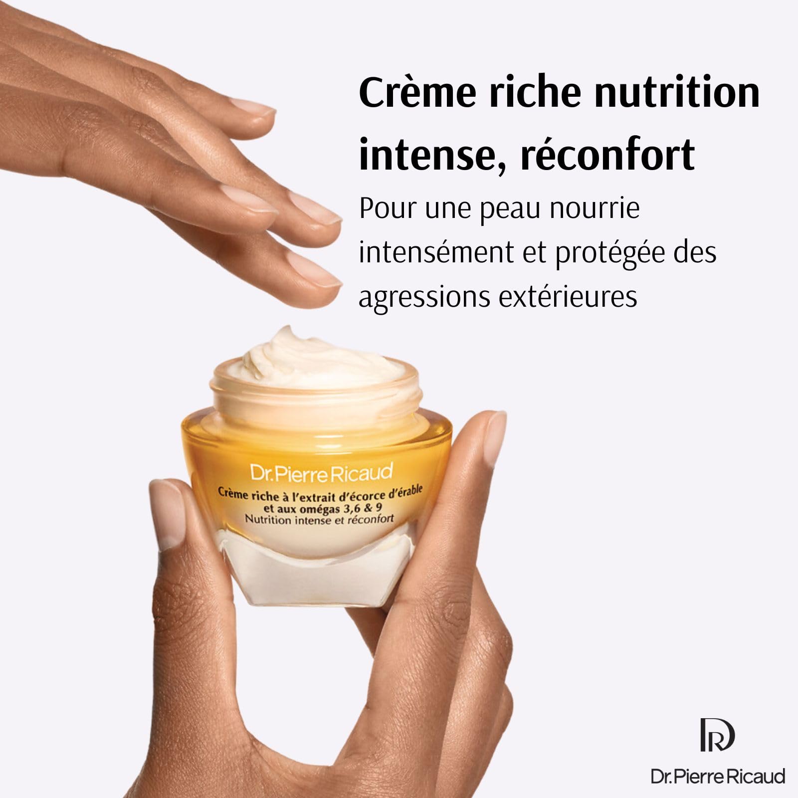 Dr Pierre Ricaud Crème Riche Nutrition Intense Réconfort 40ml | Protecteur, Omégas 3-6-9, Extrait d'écorce d'érable, Texture non grasse, Peau sèche, Soin anti-âge pour Femme