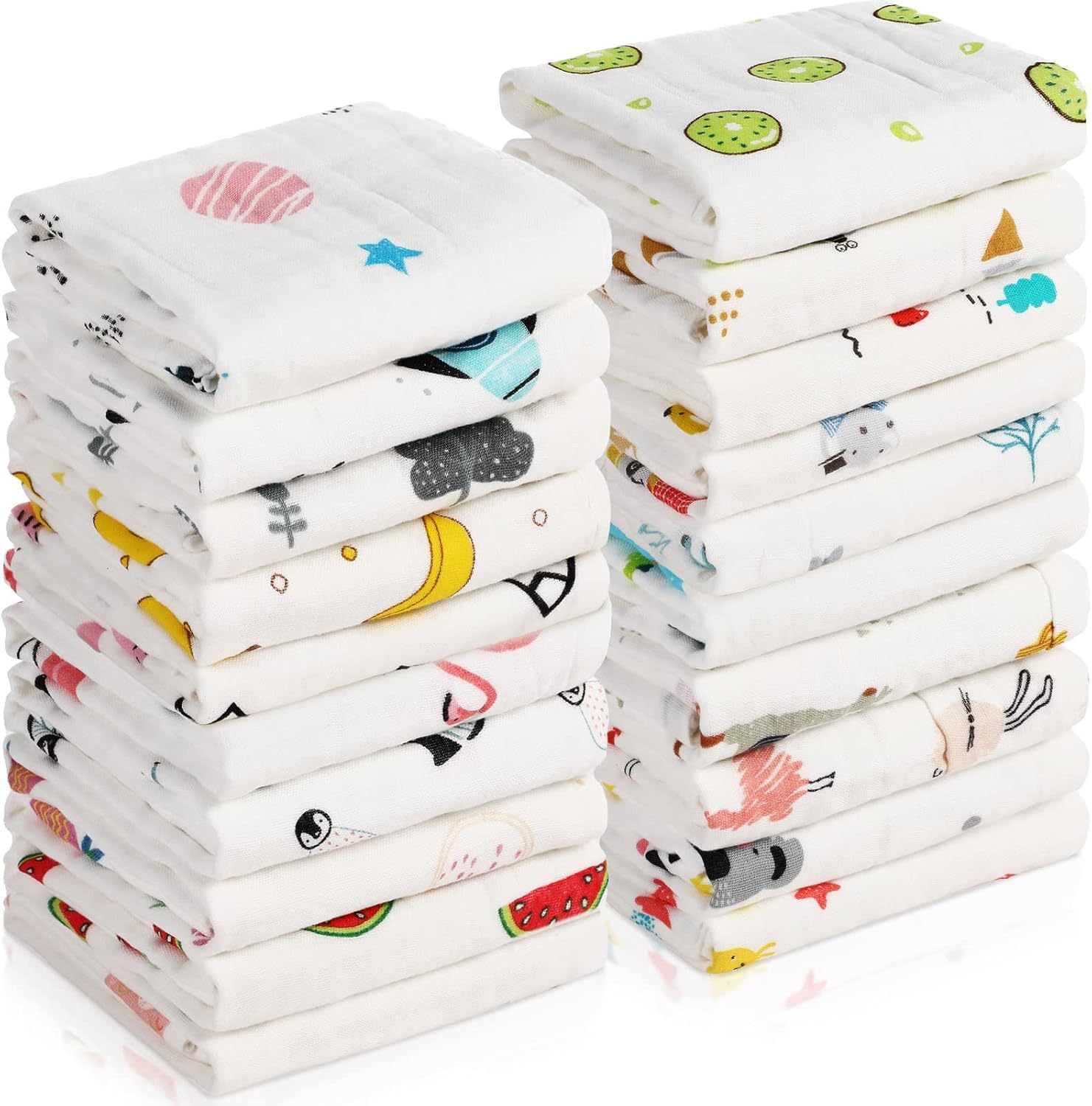 6 Pcs Muslin Baby Burp Cloths 6 Pack Large 20''x10'' 100% Cotton Burp Rags Absorbent and Soft 6 Layers Muslin Cloth Baby Essentials for Newborn(Animals and Cars - 6 Pack-image-33
