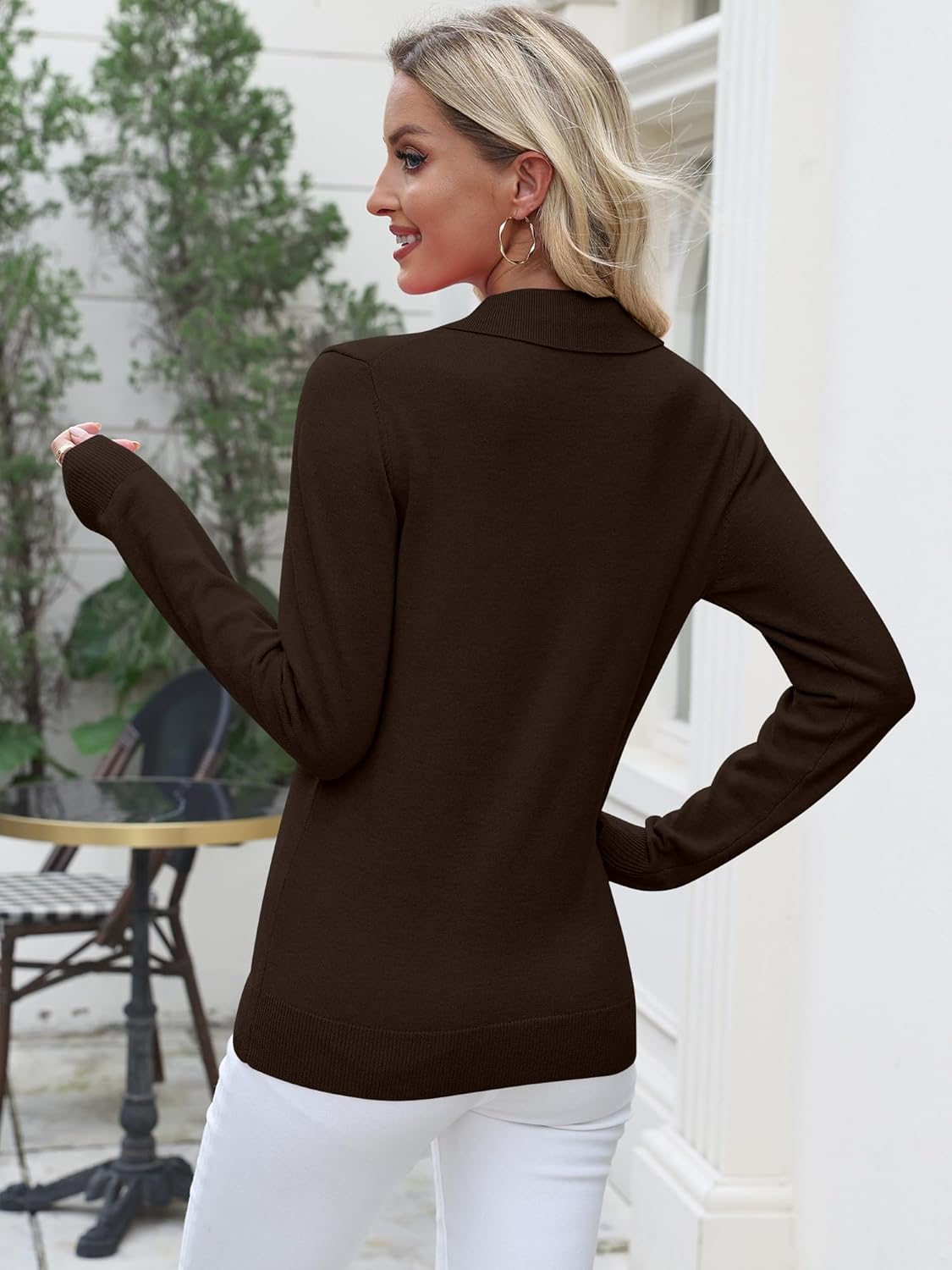 ANRABESS Womens Long Sleeve Polo Sweaters Knit Button Shirt Lightweight Dressy Casual Basic Pullover Tops 2025 Fall Fashion - Image 5