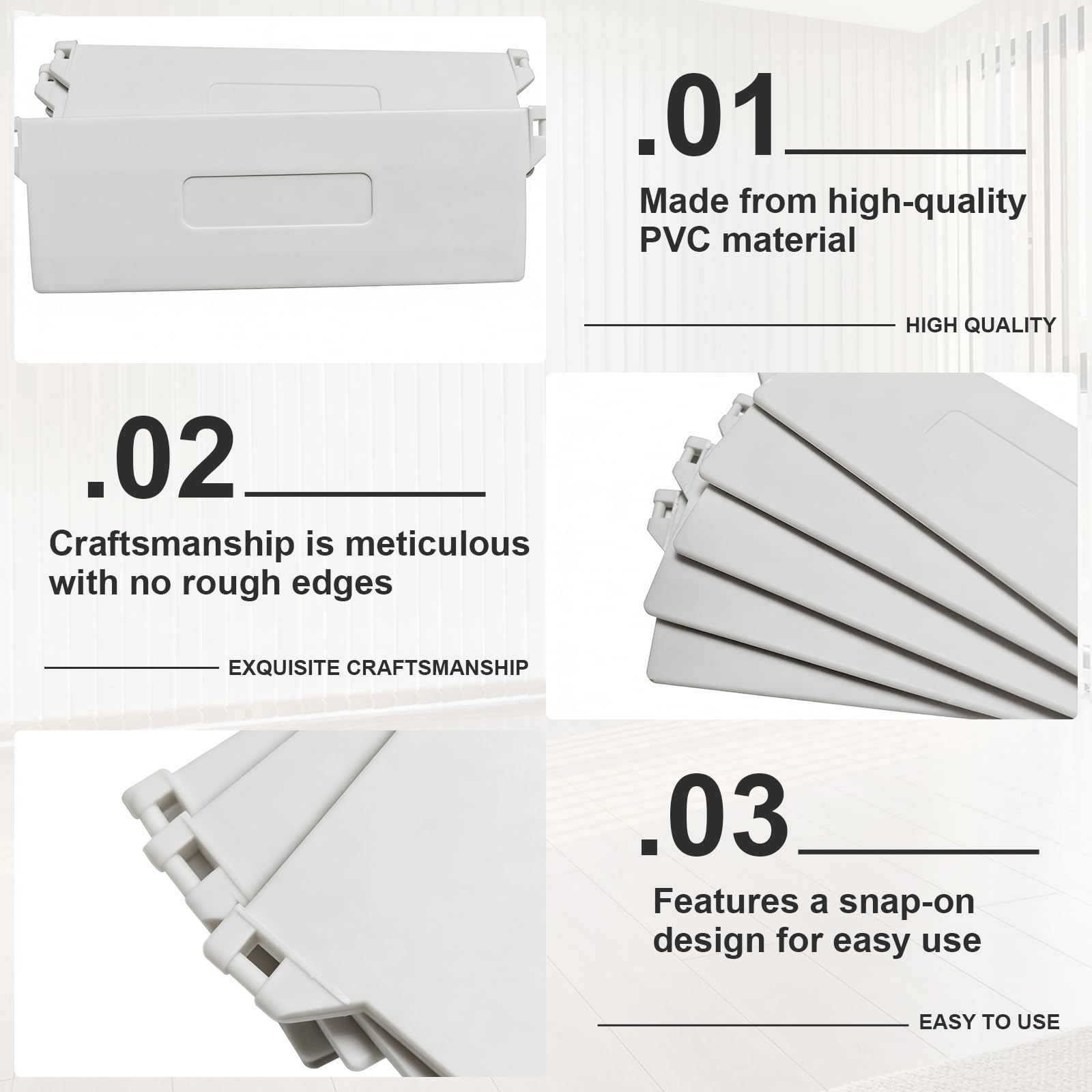 14 Pezzi Tende Verticali a Lamelle Accessori Verticali Ciechi 127 mm | Tende a Lamelle Verticali con Pes per Tende Verticali per Ricambi per Ricambio Lamelle Bianco