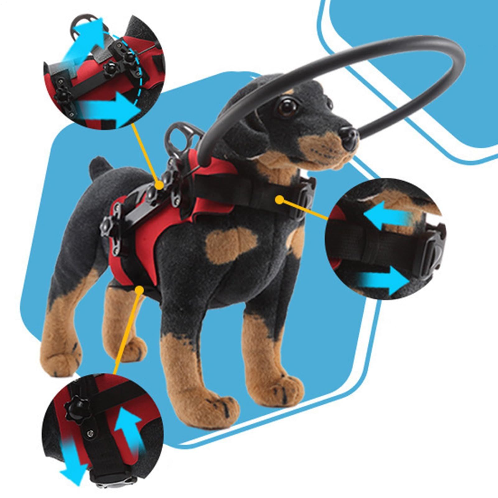 Pettorina ad anello per cani ciechi, per cani non vedenti, collare di sicurezza con equipaggiamento protettivo regolabile, per navigazione al chiuso, passeggiate all'aperto o momenti di