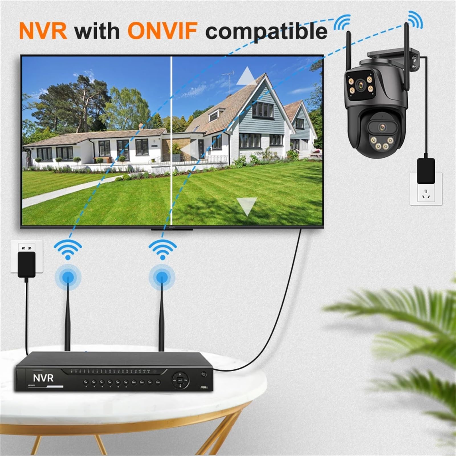 Kamera PTZ 4K 8MP HD Zewnętrzny podwójny obiektyw Podwójny ekran Zewnętrzna kamera Wi-Fi Automatyczne śledzenie Nadzór bezpieczeństwa ulicznego P2P Łatwa instalacja(8MP NO Card)