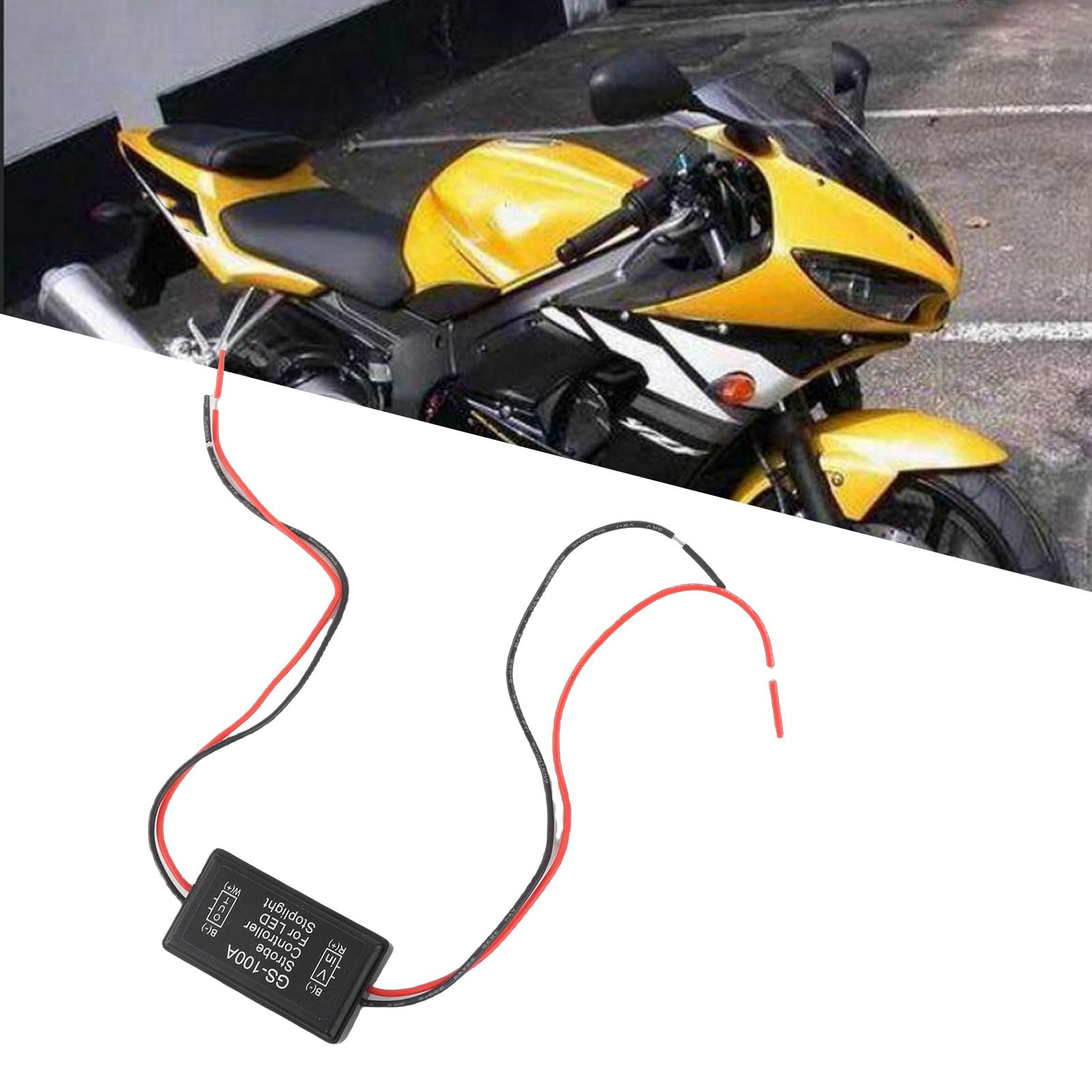 GS 100A LED-Blitzsteuermodul, Strobe-Controller für Bremslichter, 12V 24VDC Blitzmodul mit 3 Blitzmodi, Ideal für Autos und Motorräder