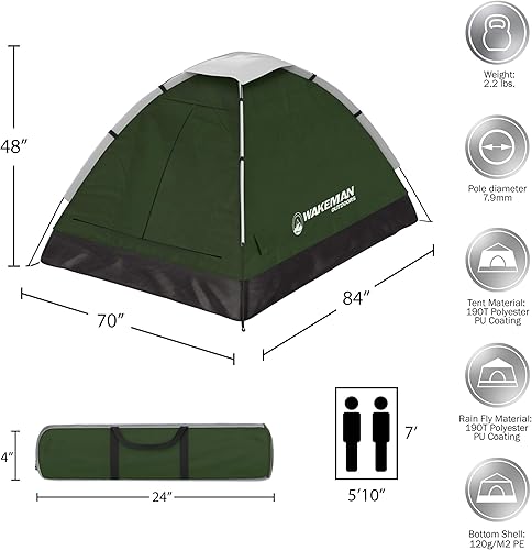 Miniatura 2 de Wakeman Family-Tents Wakeman Outdoors 2 Person Camping Tent