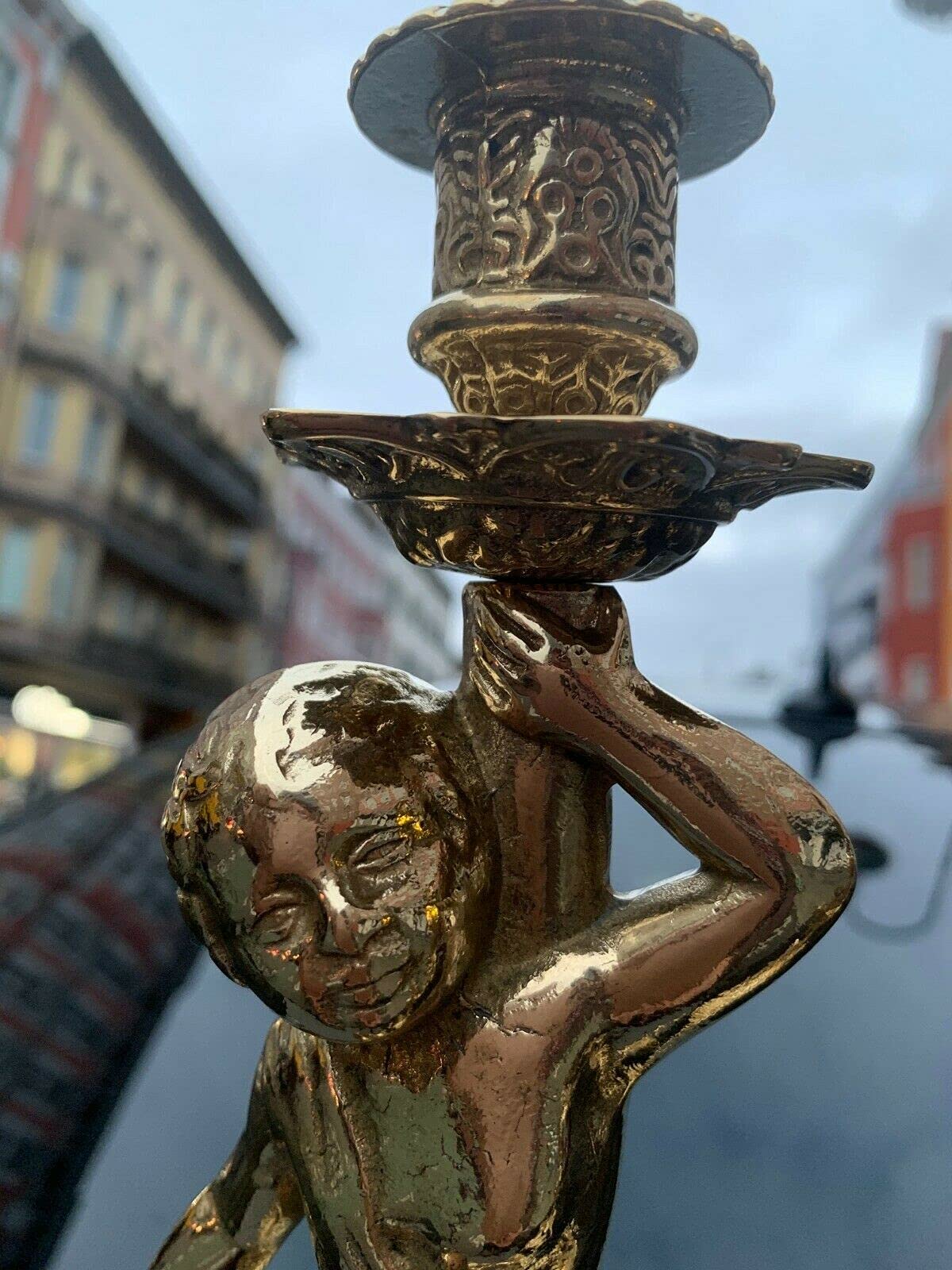 2 x Kerzenleuchter Messing Kerzenständer Gold Kerzenhalter 28cm Tischdekoration Kerzenständer Antik Stil Kerzenhalter Barock jugendstill Tischleuchter Tischdeko 82109