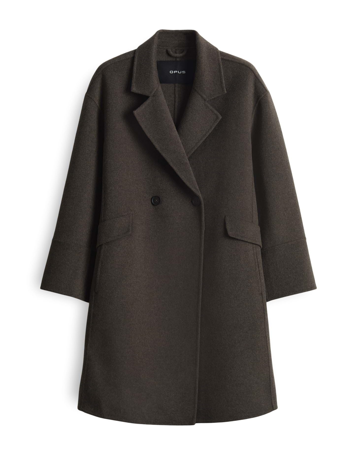 OPUS Damen Mantel HAVILDA Doppelreiher aus Double Wollmix Midnight Brown 40
