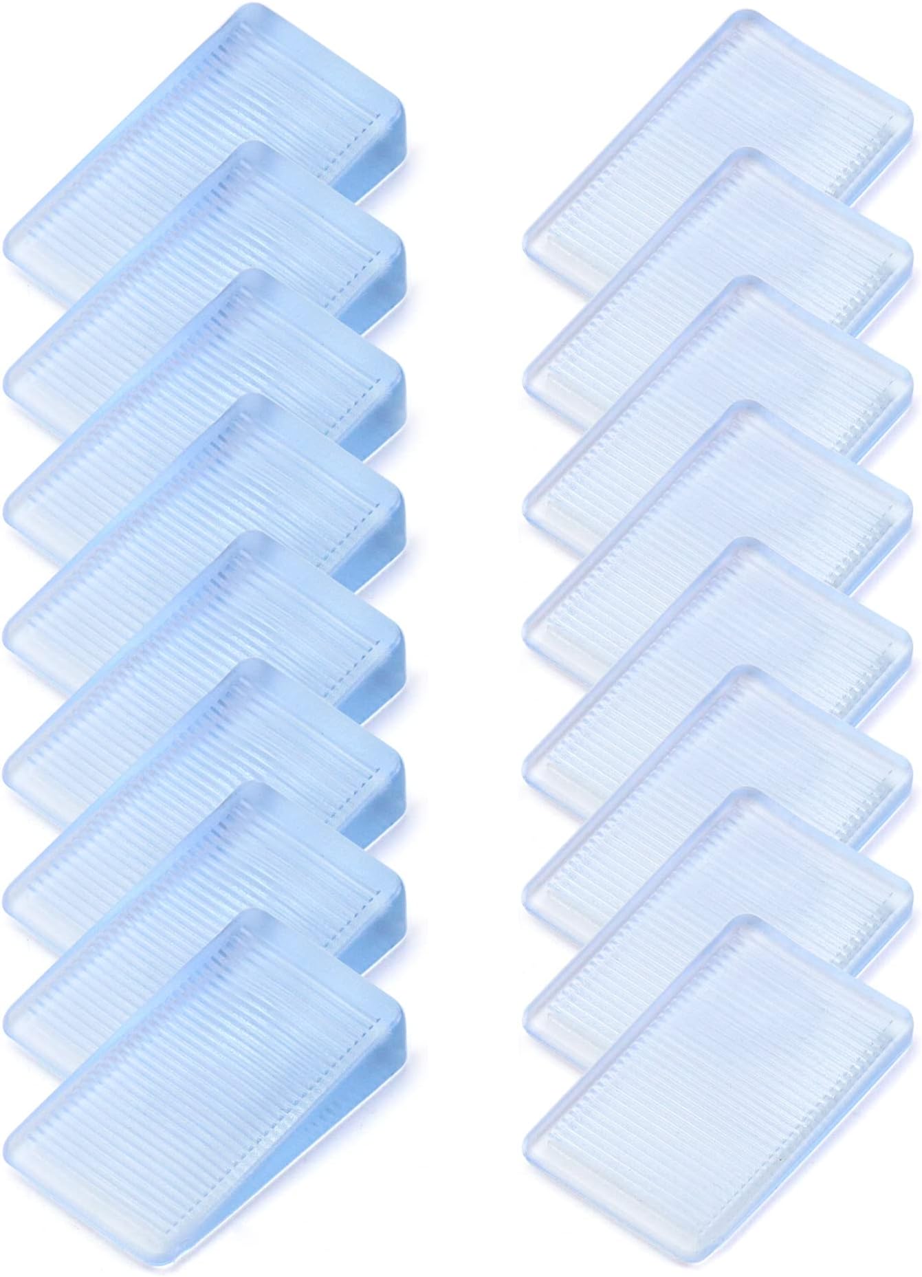 QWORK 16 Pcs Furniture Leveling Wedge, Transparent Leveling Shims Non-Slip Furniture Pads Wedges 2 Height Available (5mm,10mm)