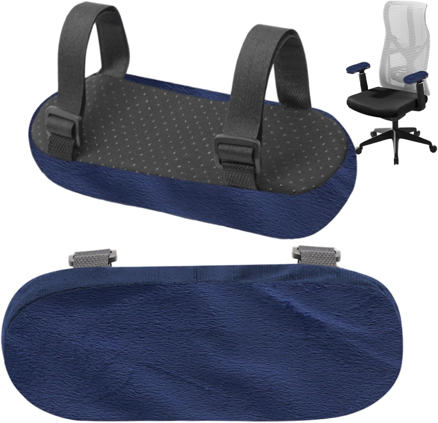 Armrest Pads, 2 Pieces 22x8.5 cm Chair armrest Pads with Adjustable Straps, Soft Memory Foam, Suitable for Office Chairs, Gaming Chairs