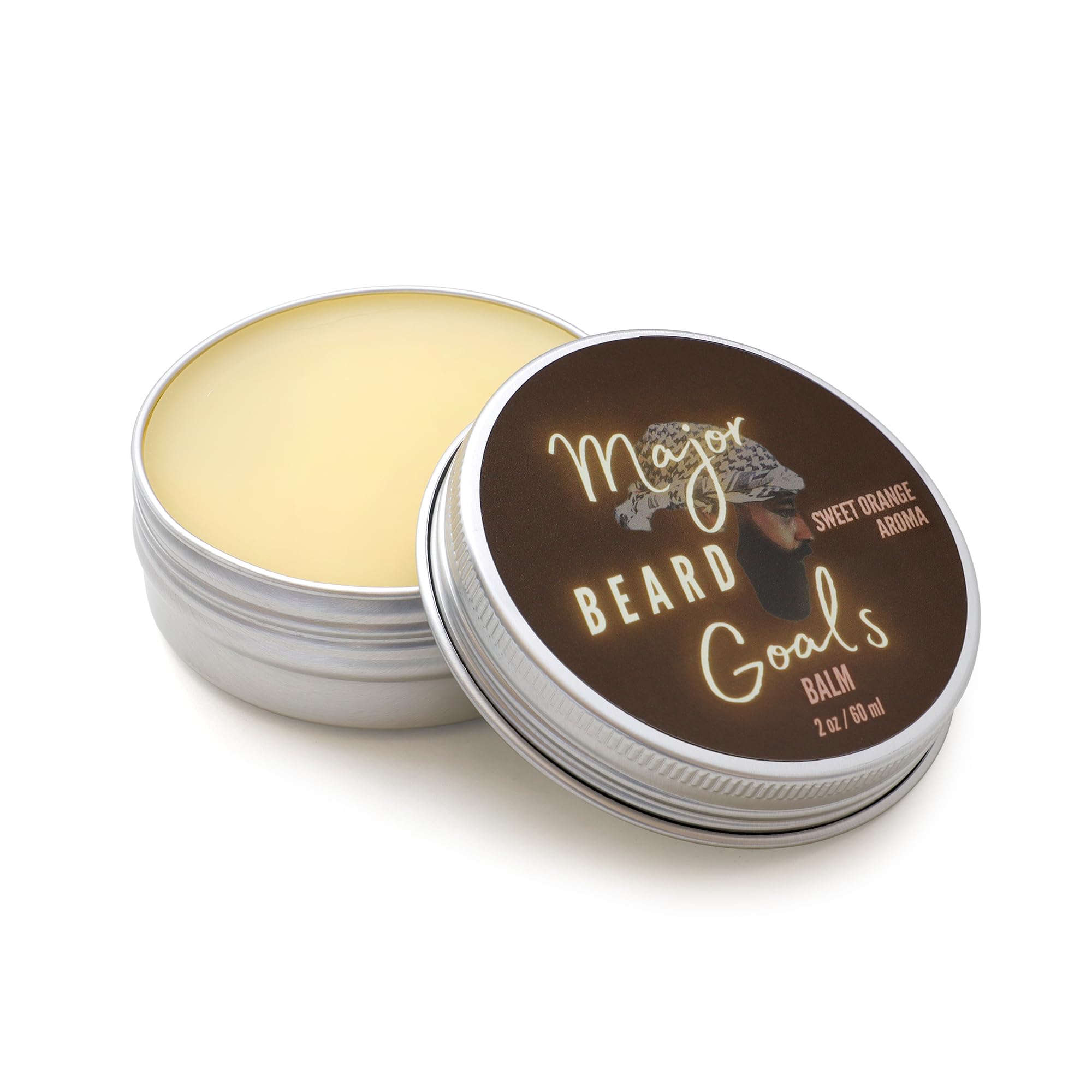 Sweet Orange Beard Balm for Men - Deep Conditioning Mustache & Beard Care for Growth, Softening, Grooming, & Styling - Shea Butter, Beeswax, & All Natural Oils - 2oz