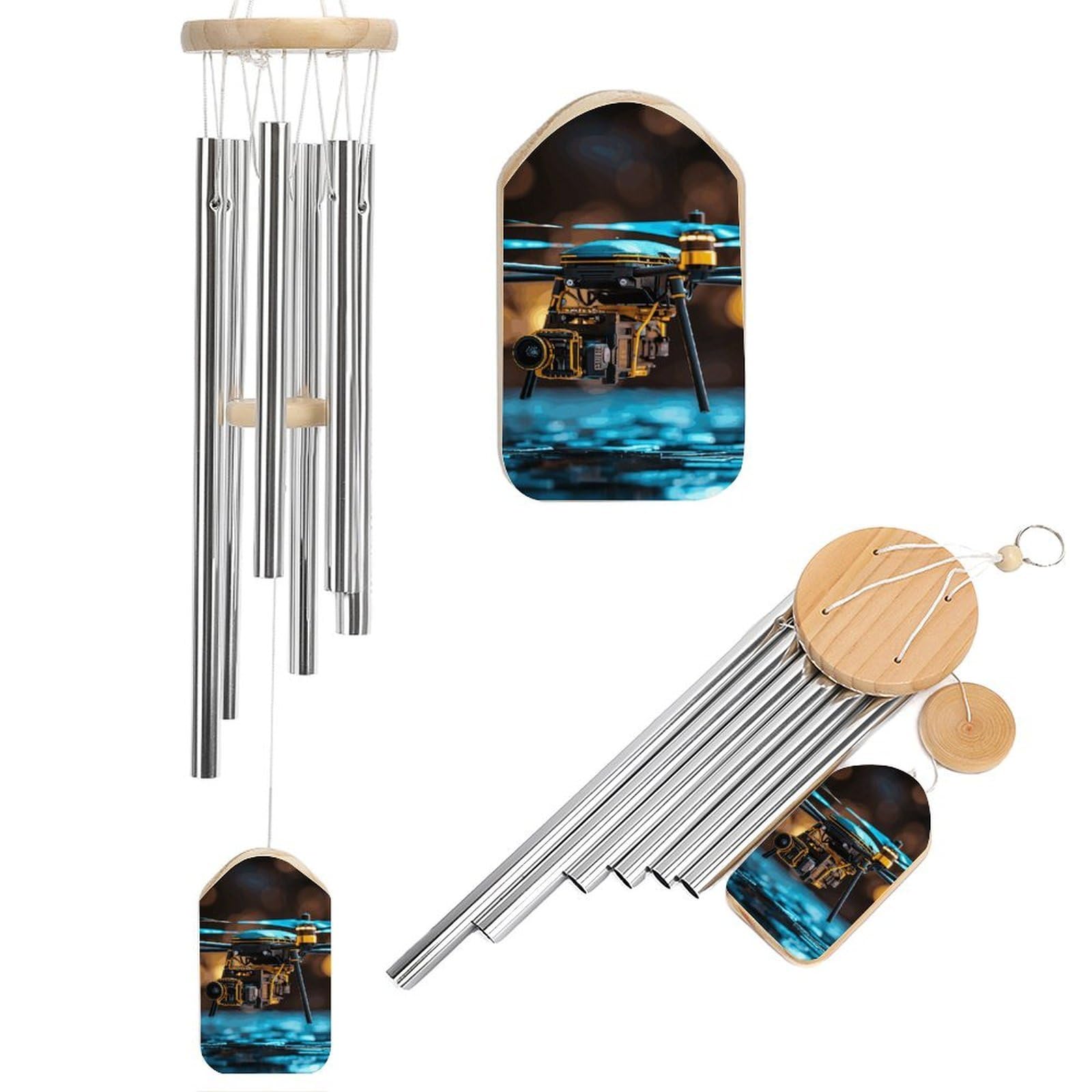 Drone Wind Chimes for Outside House Warming Gifts, Deep Tone Soothing Melodic Tones Windchimes, Memorial Wind Chime for Home Garden Decoration Aluminium Large Wind Chimes