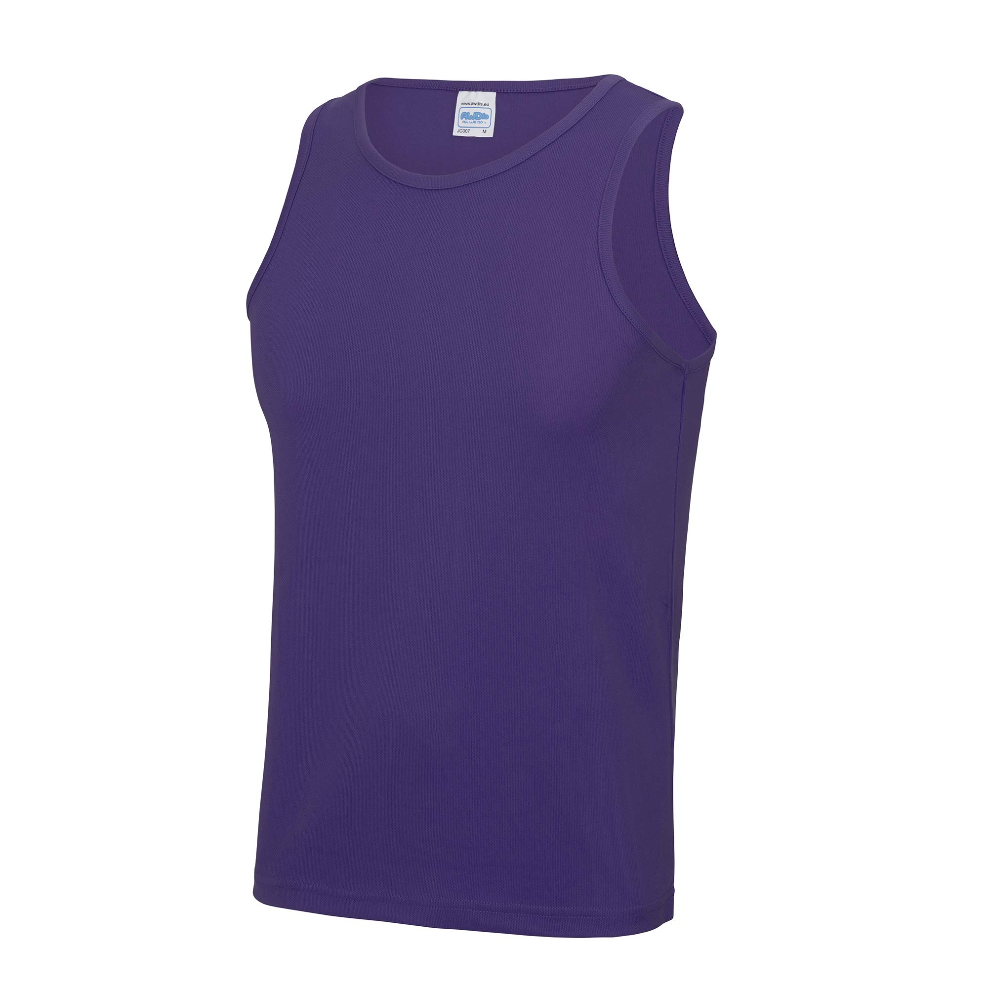 Just Cool Mens Sports Gym Plain Tank / Vest Top (2XL) (Purple)