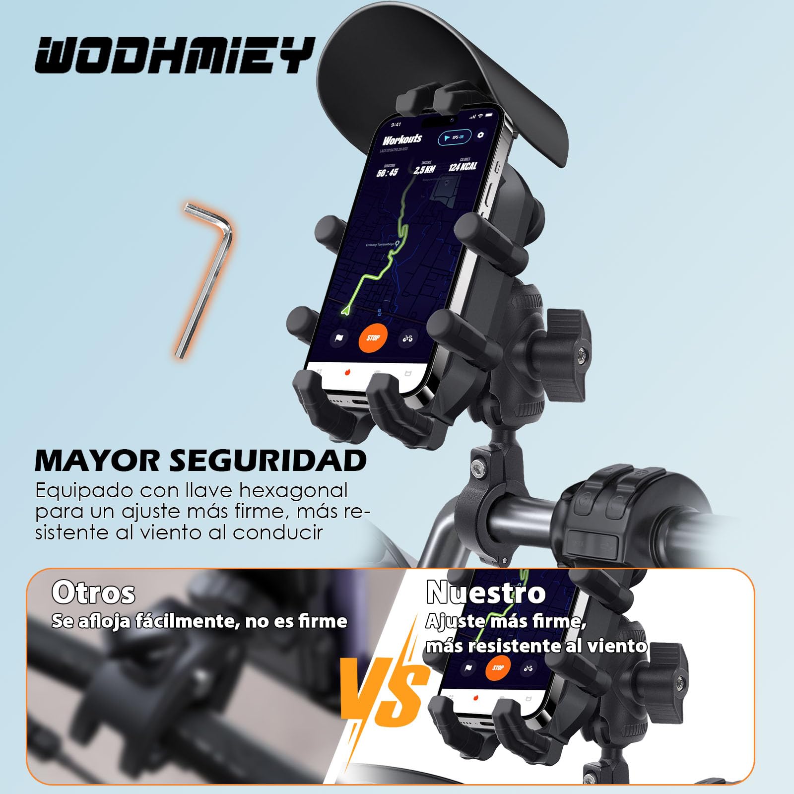 WODHMIEY Fahrrad-Handyhalter - Vibration-Resistent Für 4,7-7,2 Zoll Smartphones