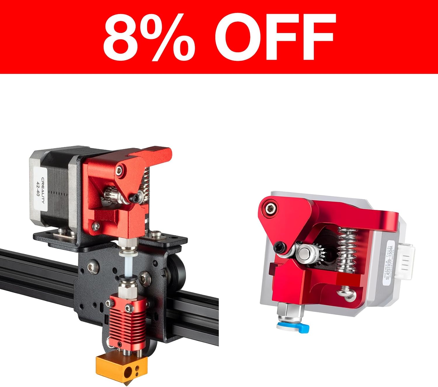 Ender 3 Direct Drive Conversion Bracket Bundle with Dual Gear Extruder with Two Washers Metal Drive Feeder Upgrade Kit