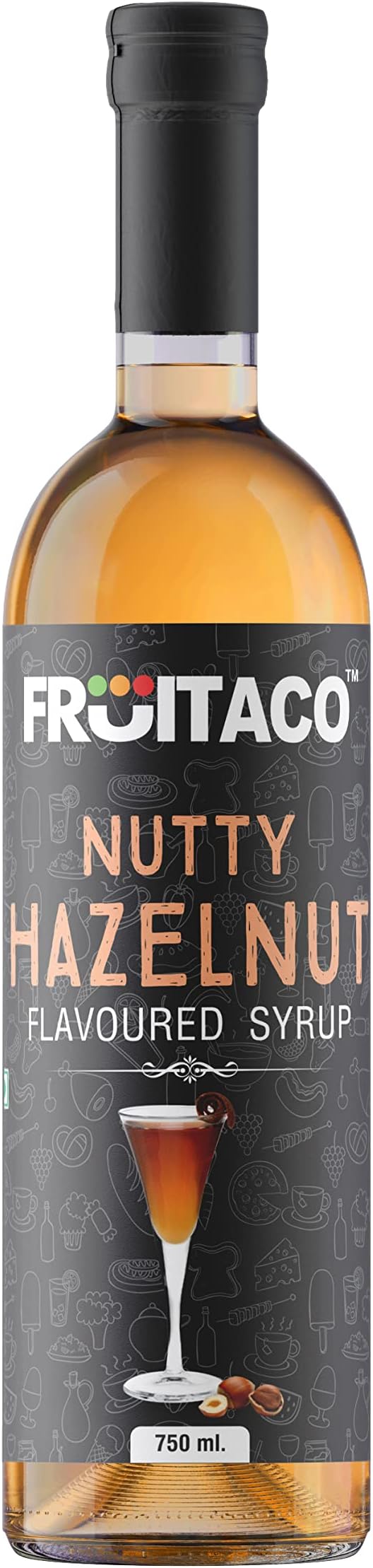 Fruitaco Hazelnut Syrup: Perfect Mixer For Enhancing Mocktails & Cocktails, Drinks, And Mojitos At Parties, Conveniently Packaged In A 750Ml Bottle For All Your Mixing Needs