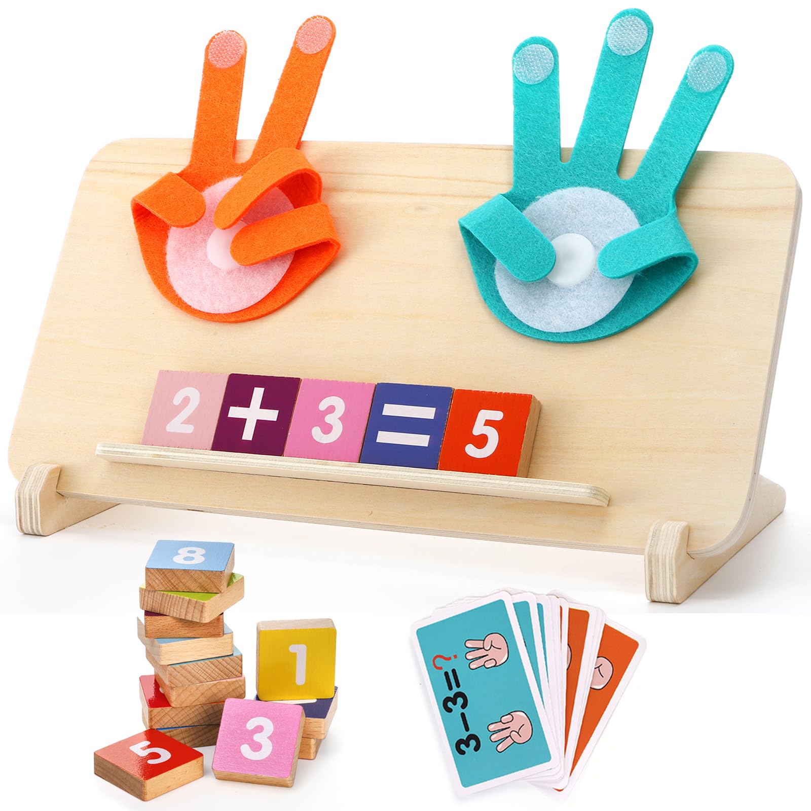 ZEAYEA Educational Learning Number Toy, Finger Counting Math Toy for Early Education Teaching, Math Manipulates Supplies for Kids Ages 3 Years and Up